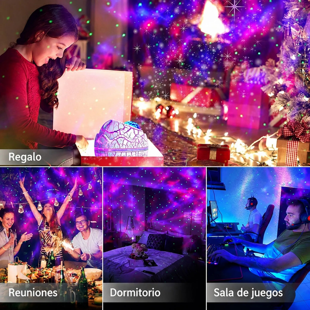 Lámpara Proyectora LED RGB Huevo De Dinosaurio Parlante Bluetooth Y Control Remoto K850
