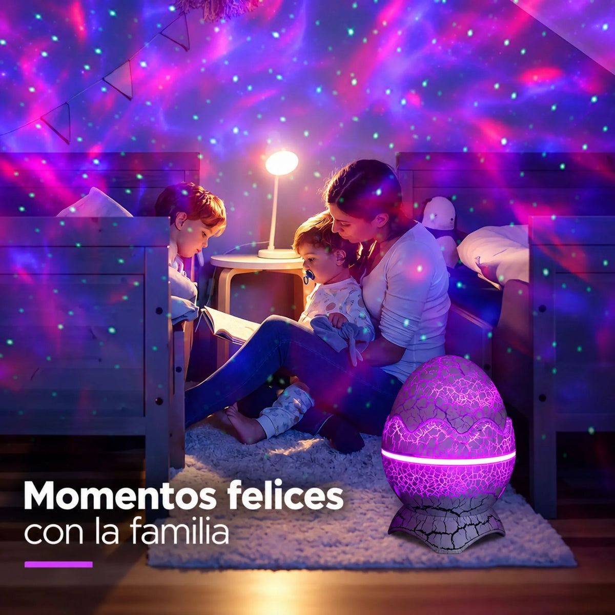 Lámpara Proyectora LED RGB Huevo De Dinosaurio Parlante Bluetooth Y Control Remoto K850