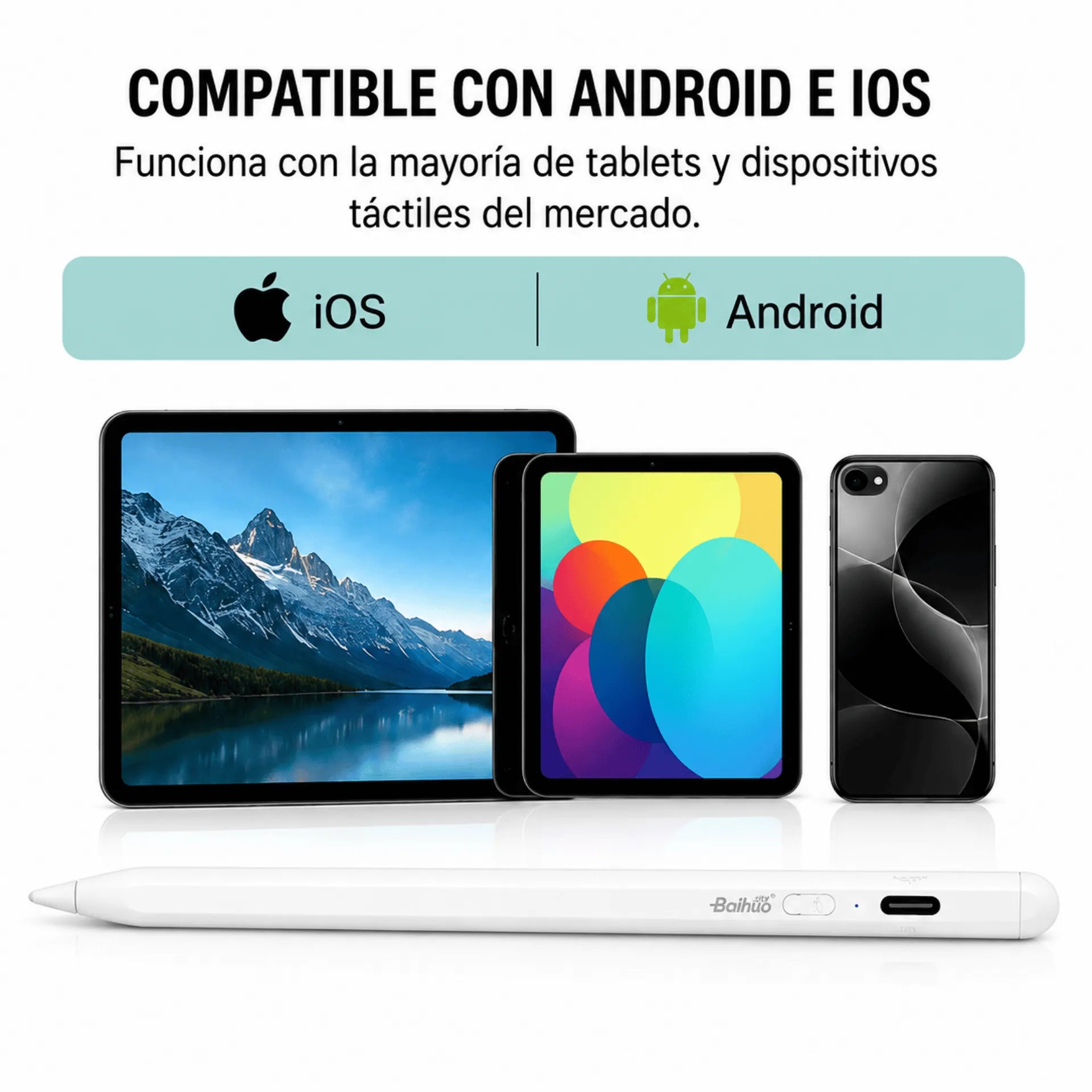 Lápiz Inteligente Capacitivo Recargable Para Android Y Apple Baihuo City MY-7889