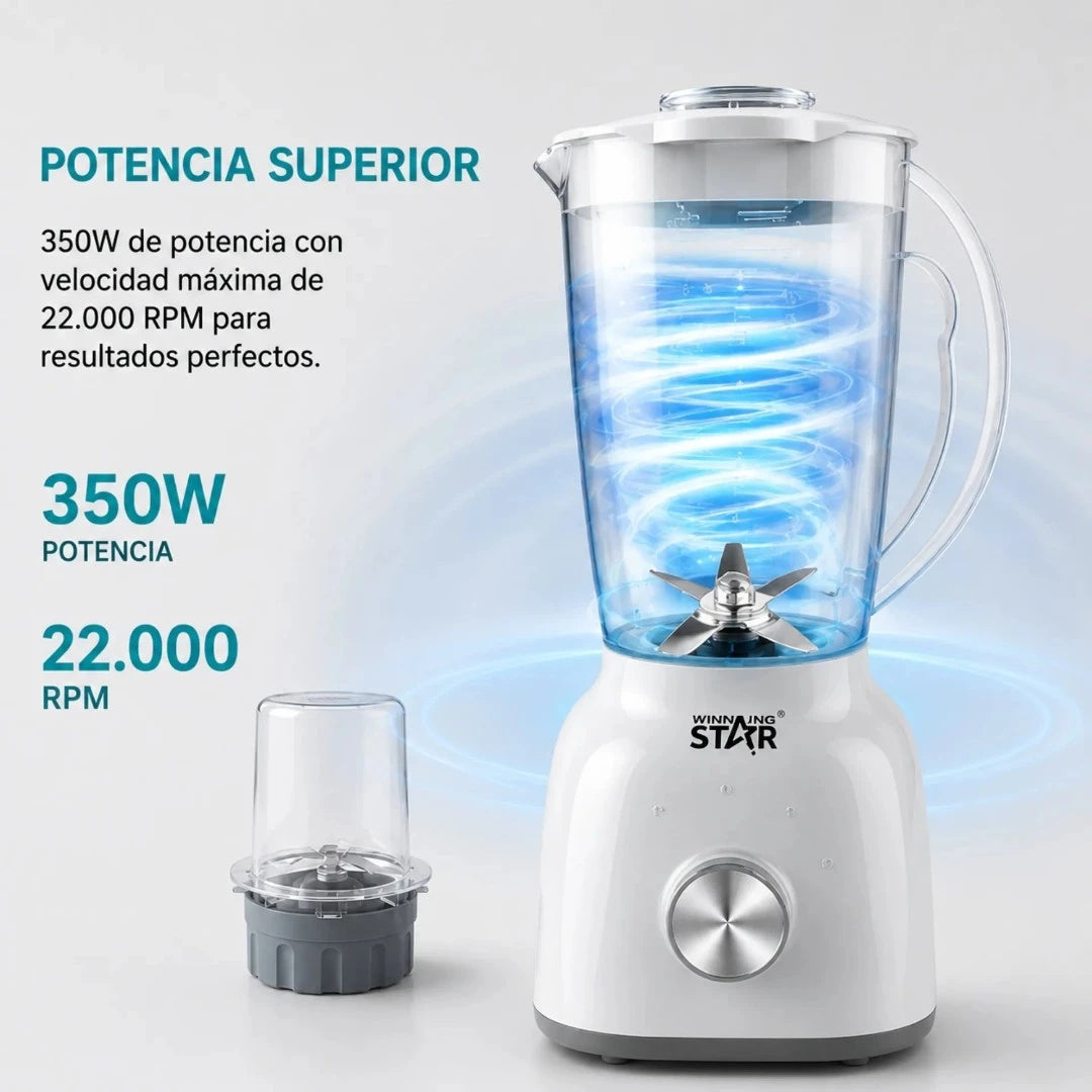 Licuadora Multifuncional 2 En 1 Winning Star 1.8L Con Triturador ST-2083