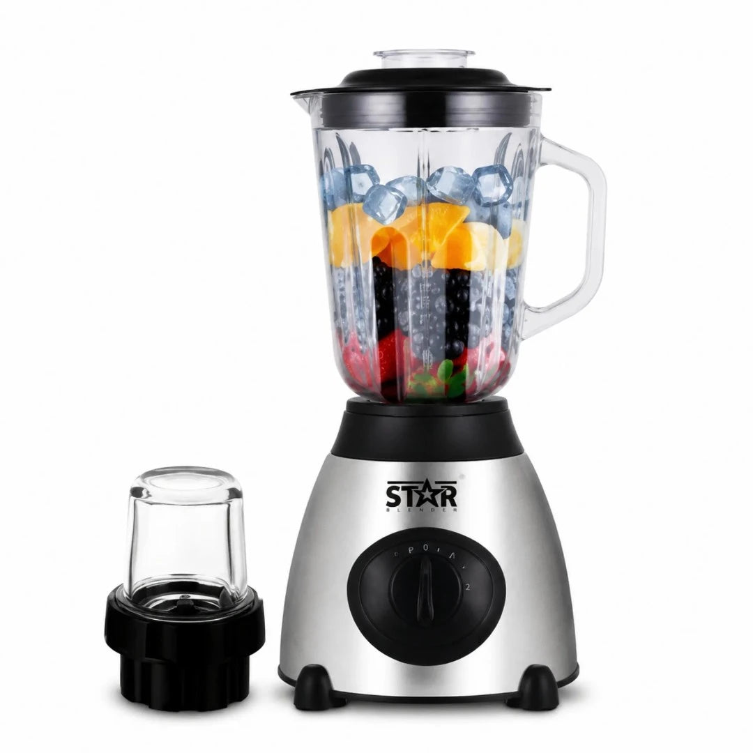 Licuadora 2 En 1 Winning Star 1.5L Con Triturador Y Vaso De Vidrio ST-2081