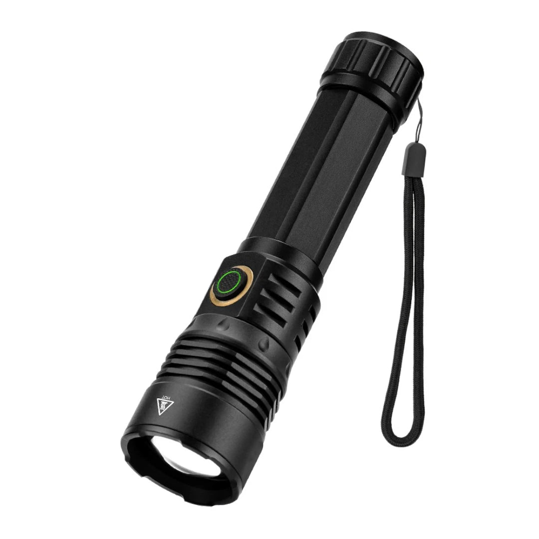 Linterna LED Recargable Con Zoom Telescópico Ajustable Y Función Powerbank Resistente Al Agua Baihuo City MY-7647