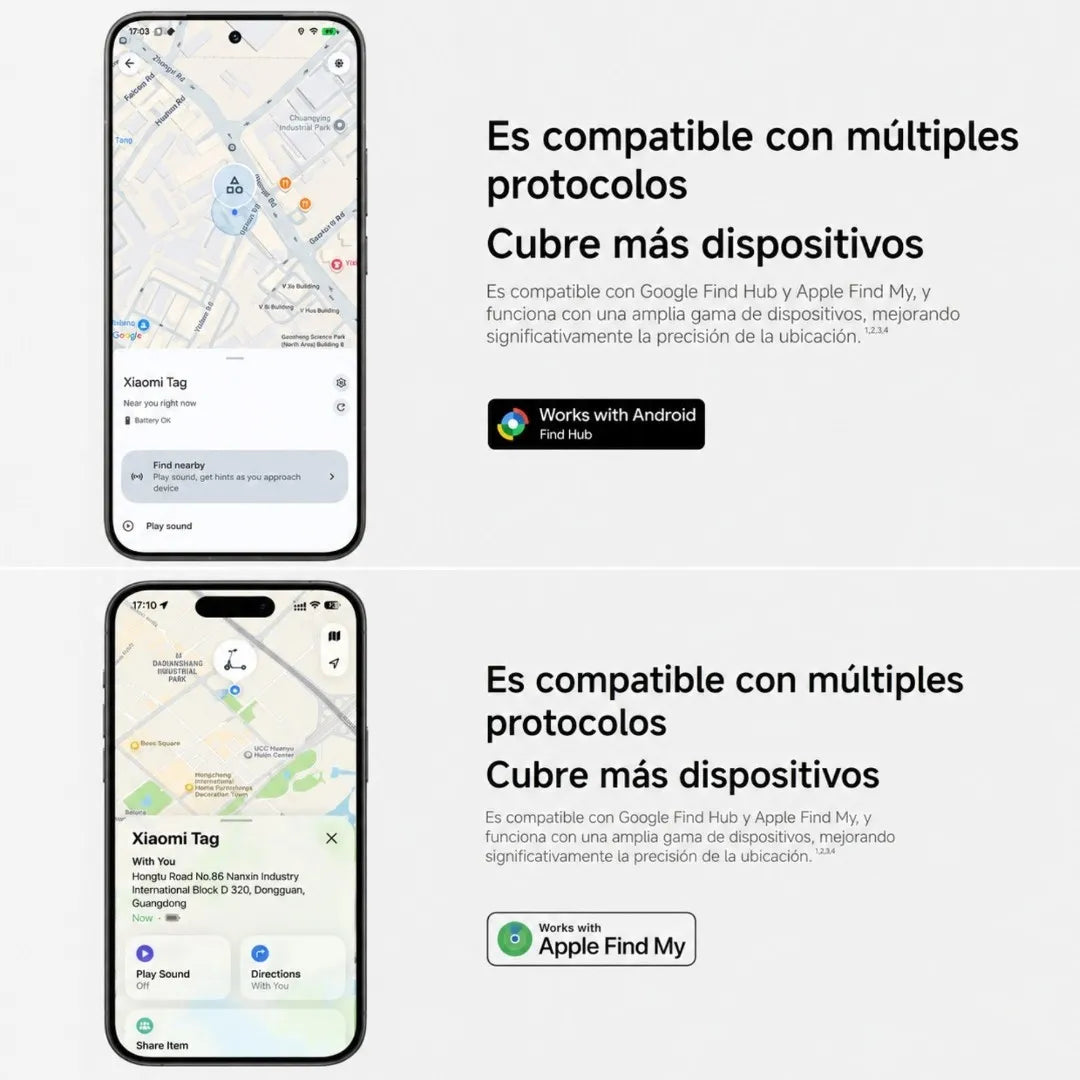 Localizador Inteligente GPS Bluetooth Apple Find My Y Google Find Hub Xiaomi Tag