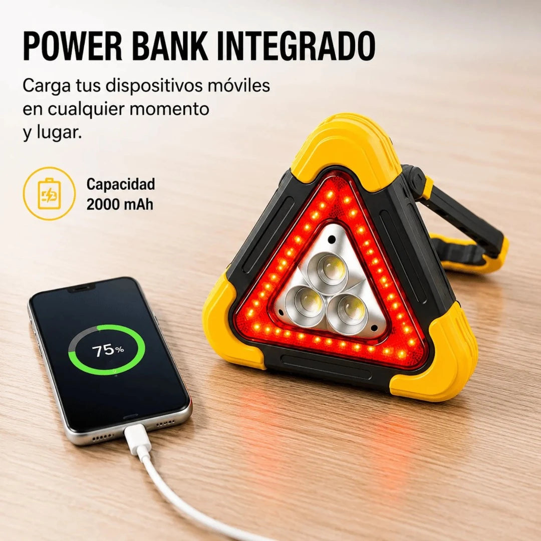 Luz De Emergencia LED Recargable Con Power Bank Y Panel Solar HB-7709