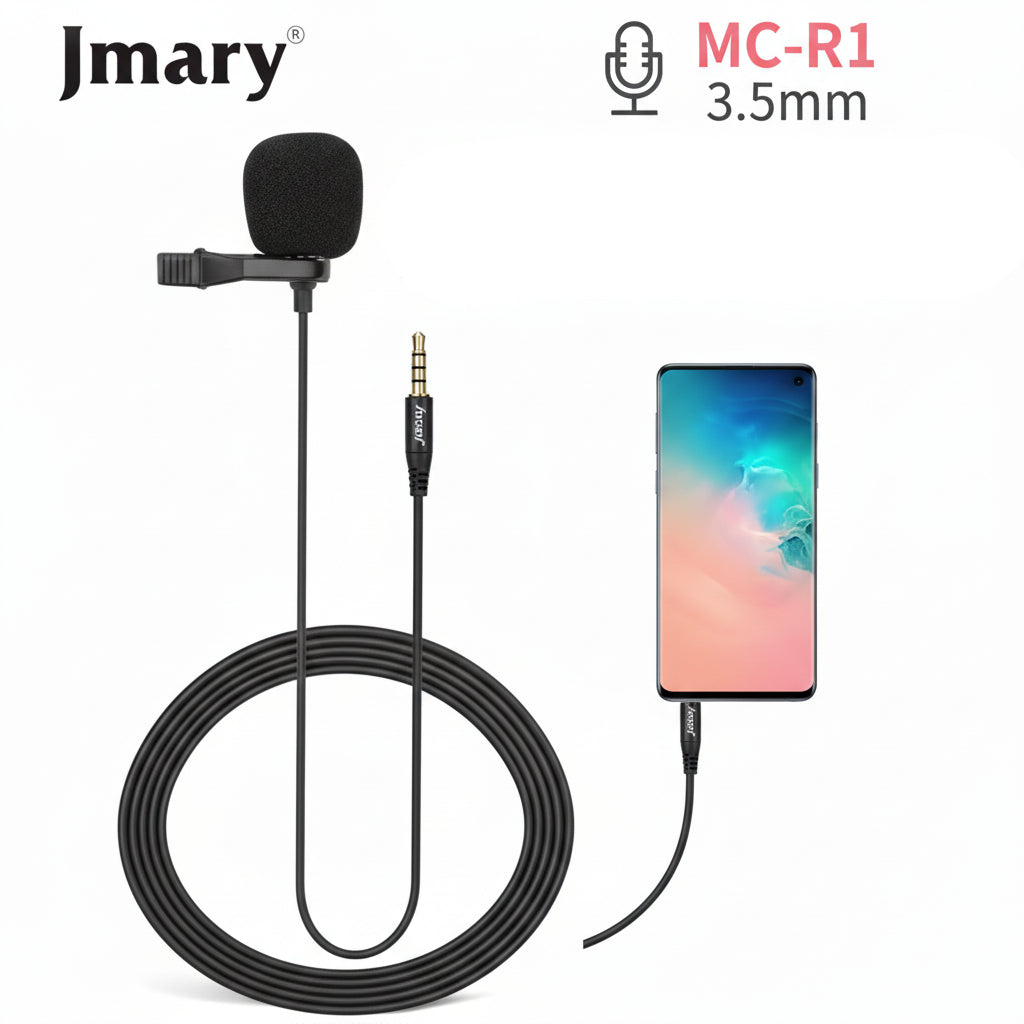 Micrófono De Solapa Alambrica Con Conexion Auxiliar 3.5mm MC-R1