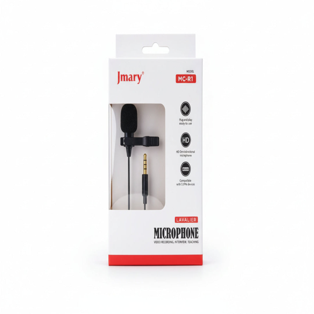 Micrófono De Solapa Alambrica Con Conexion Auxiliar 3.5mm MC-R1