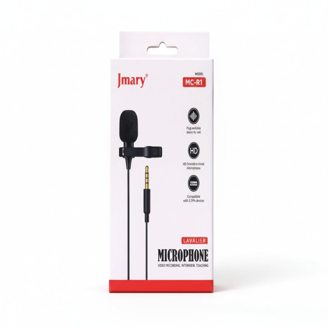Micrófono De Solapa Alambrica Con Conexion Auxiliar 3.5mm MC-R1