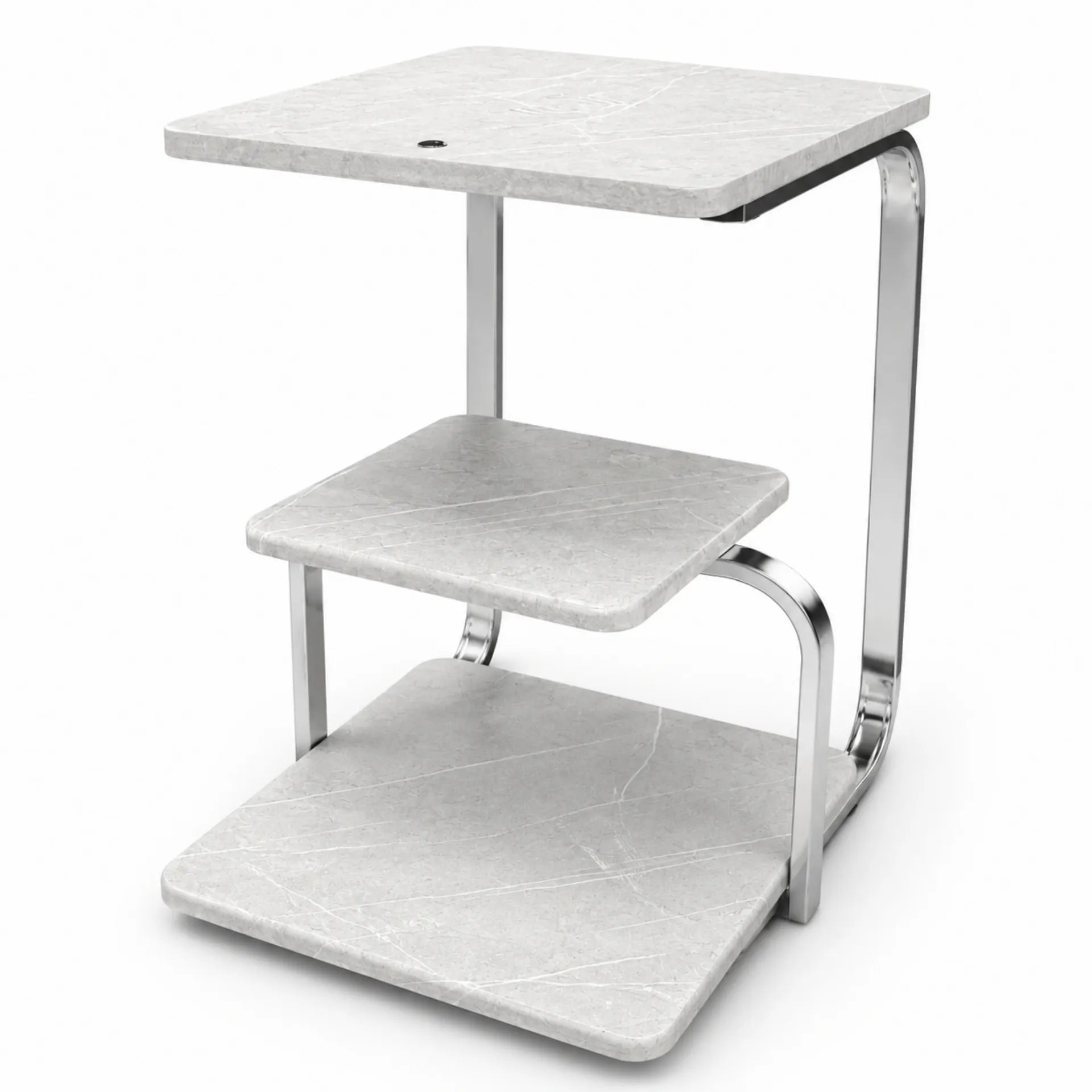 Mesa De Centro 3 Niveles Diseño Mármol Con Carga Inalámbrica Y Luz Touch ZX010 B2B
