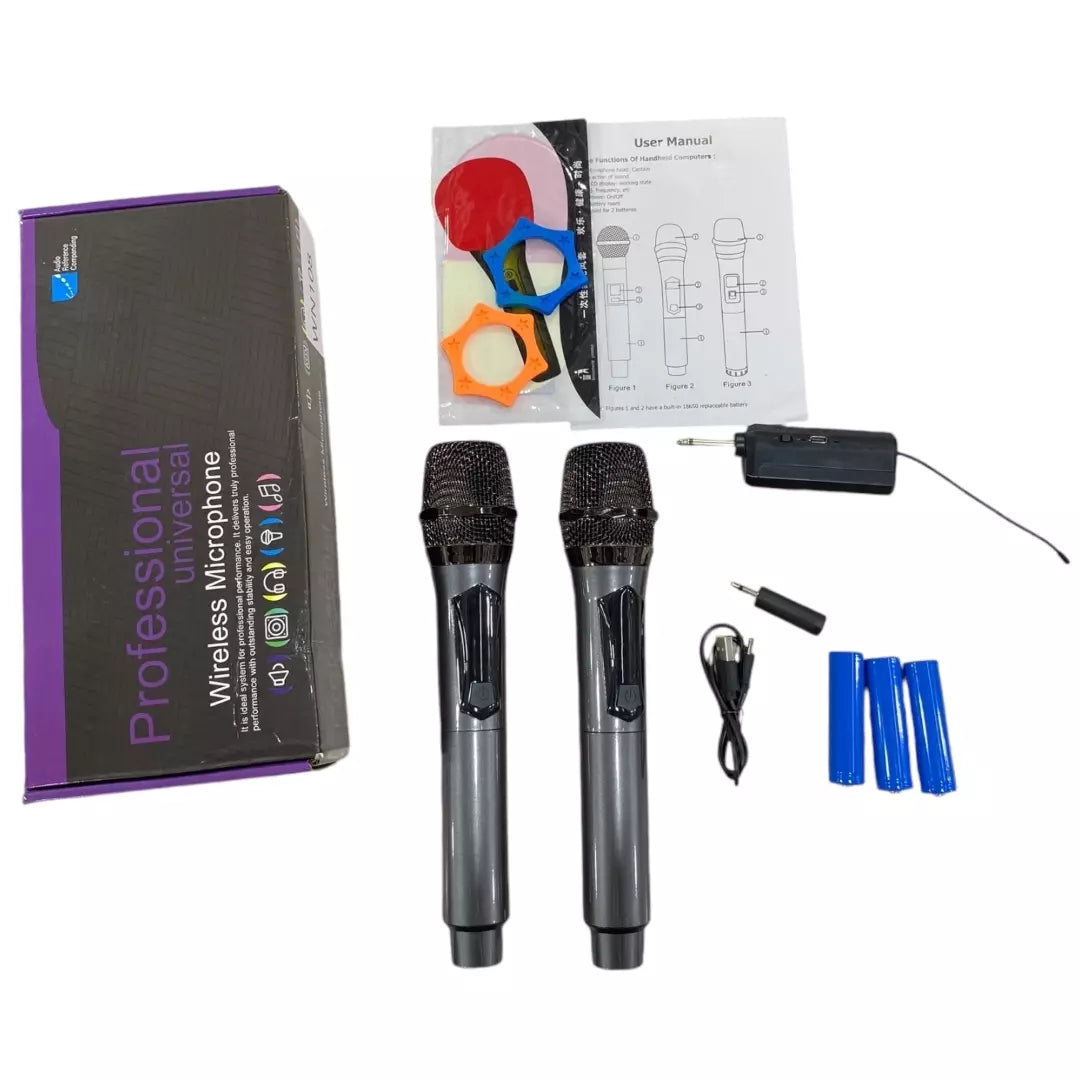 Micrófono Doble Para Cabina Batería Recargable WN108