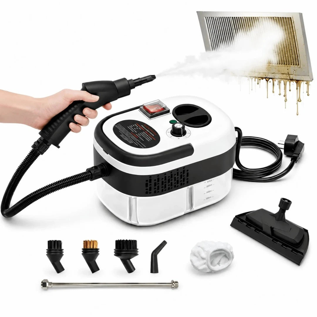 Limpiador A Vapor Portátil De Alta Presión Con 6 Niveles De Vapor Y Depósito De 1200 ml AE0509