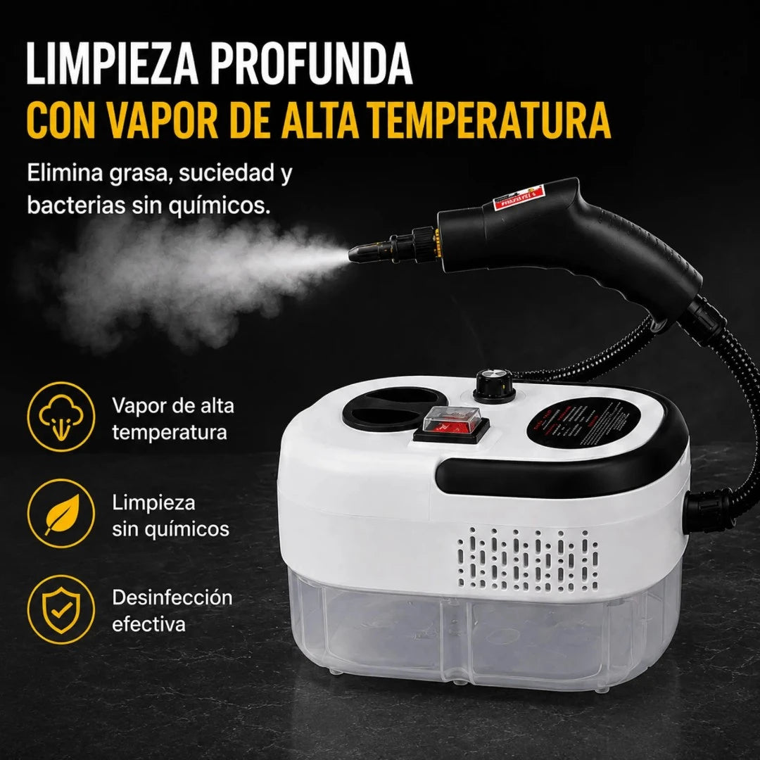 Limpiador A Vapor Portátil De Alta Presión Con 6 Niveles De Vapor Y Depósito De 1200 ml AE0509