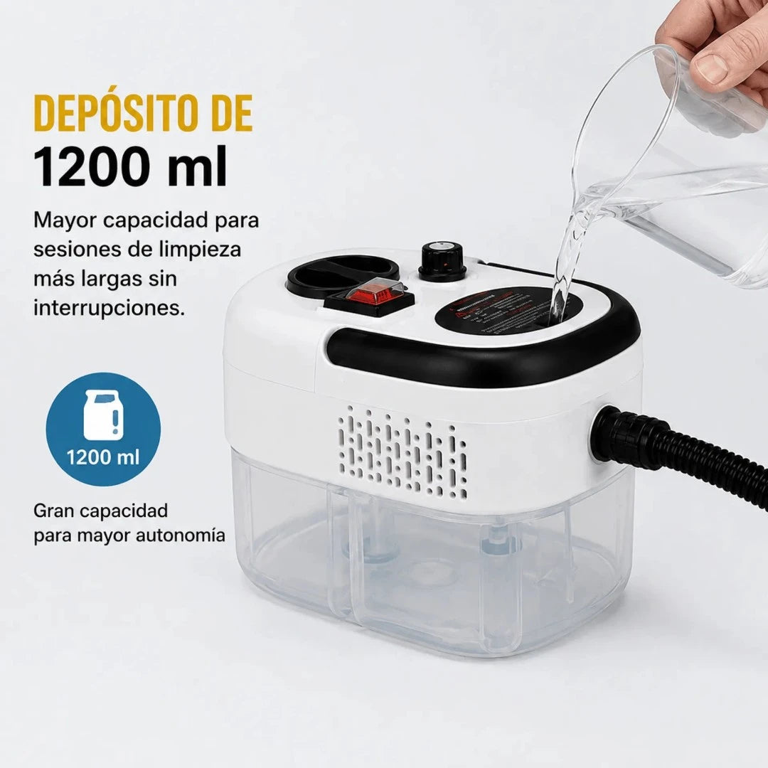 Limpiador A Vapor Portátil De Alta Presión Con 6 Niveles De Vapor Y Depósito De 1200 ml AE0509