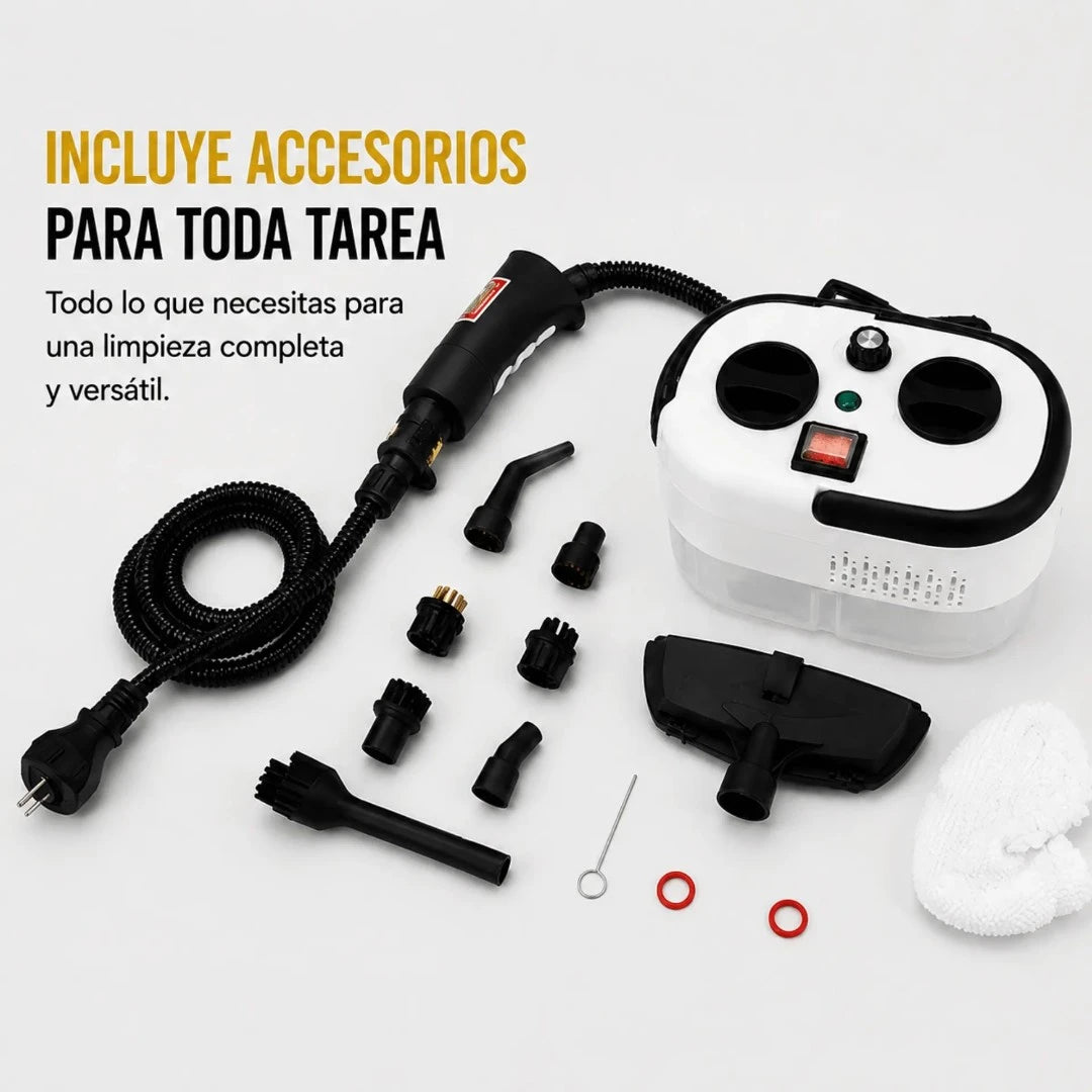 Limpiador A Vapor Portátil De Alta Presión Con 6 Niveles De Vapor Y Depósito De 1200 ml AE0509