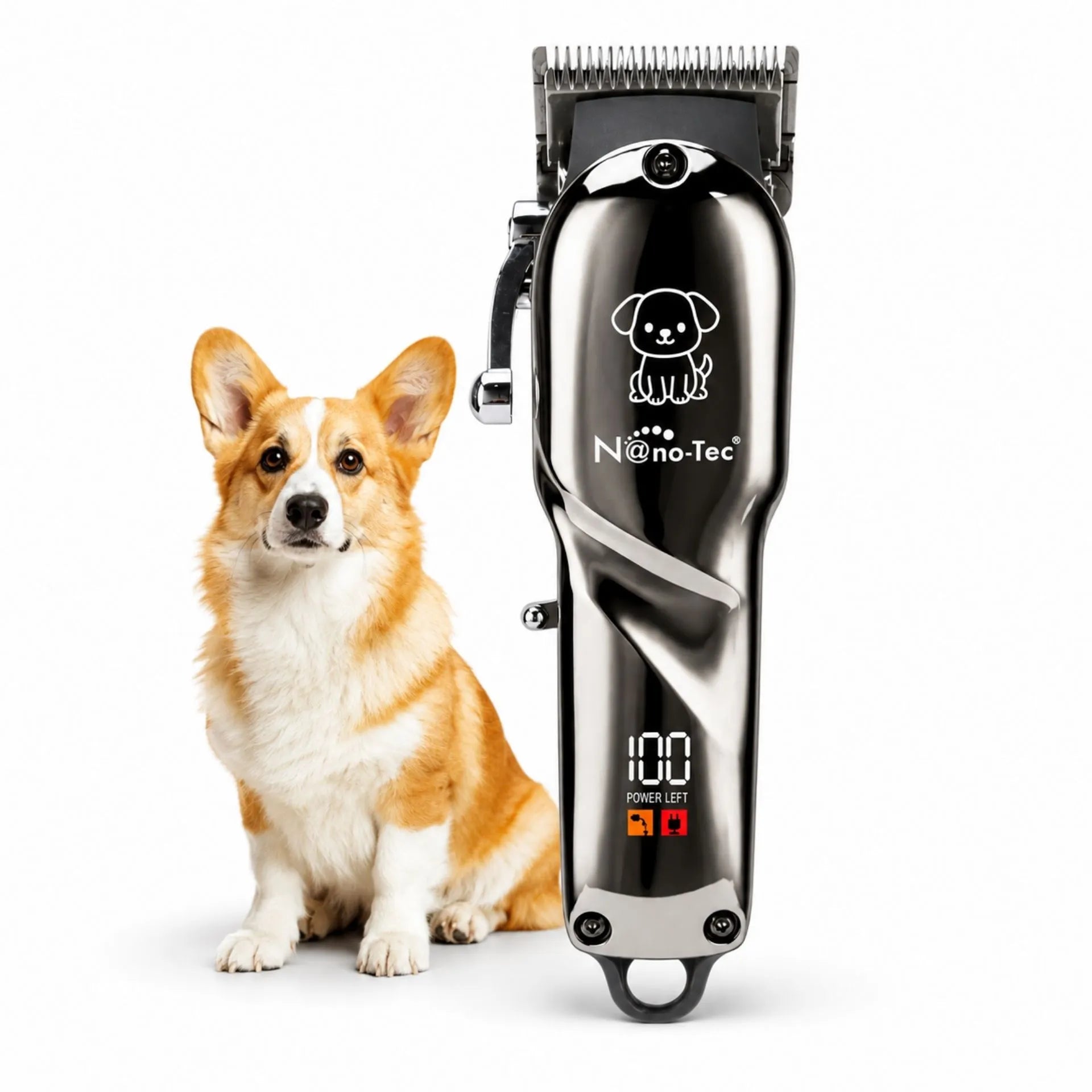 Máquina Peluquera Recargable Para Mascotas Nano-Tec Pantalla Digital Y Guías De Corte NT-CP677