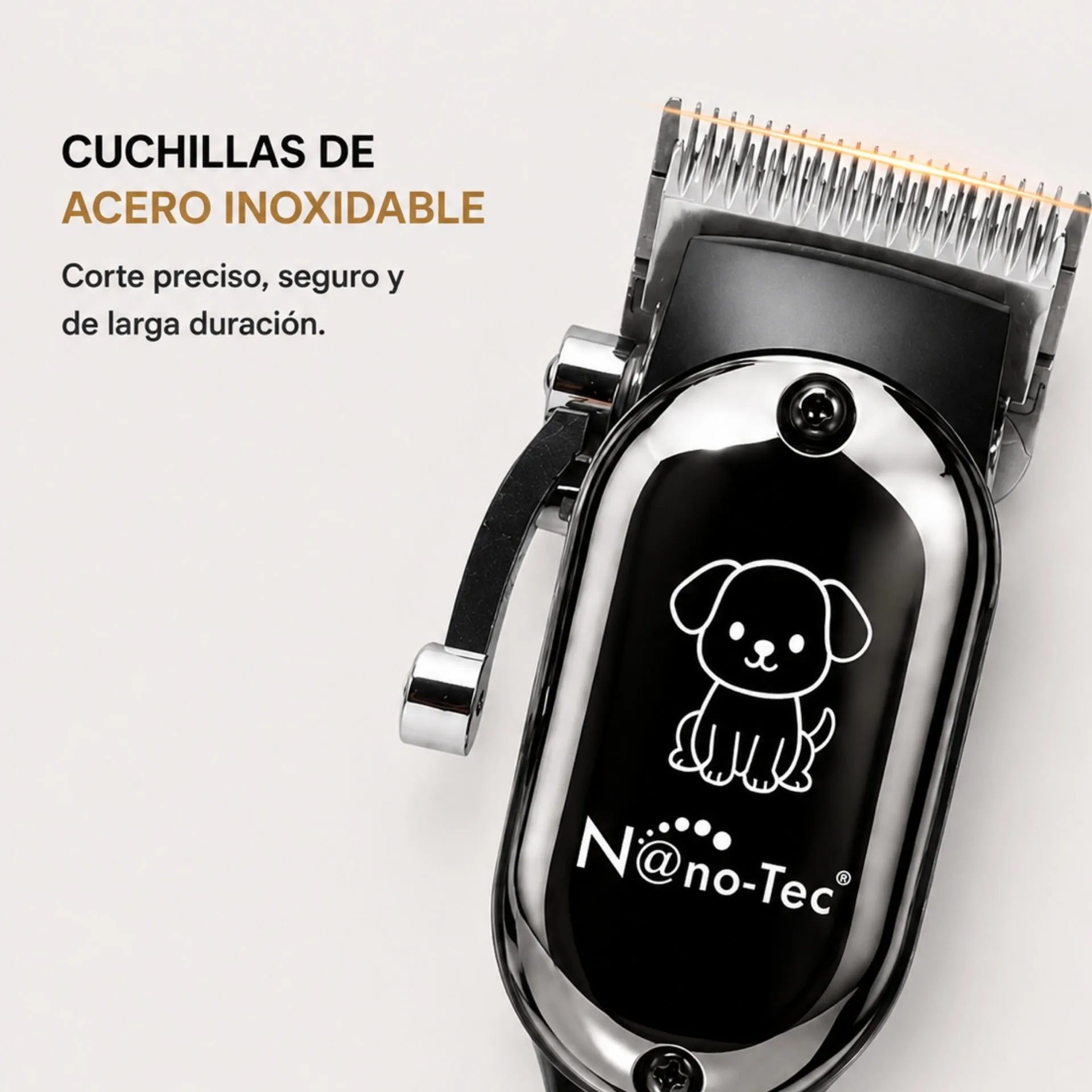 Máquina Peluquera Recargable Para Mascotas Nano-Tec Pantalla Digital Y Guías De Corte NT-CP677
