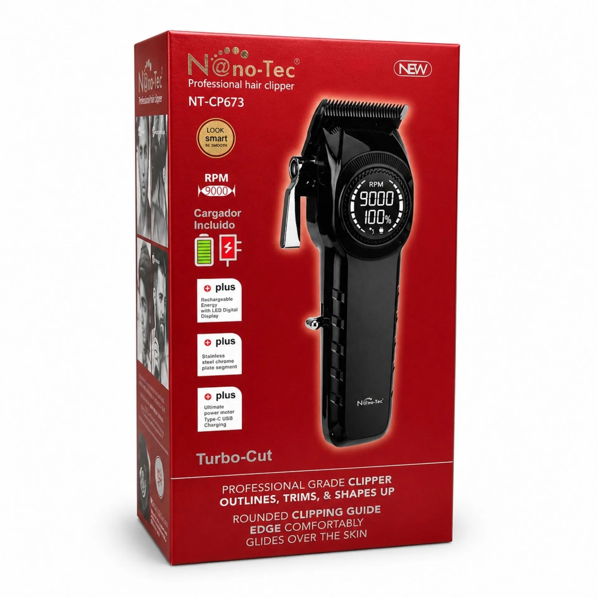 Máquina Cortadora De Cabello Profesional 9000 RPM Nano-Tec NT-CP673