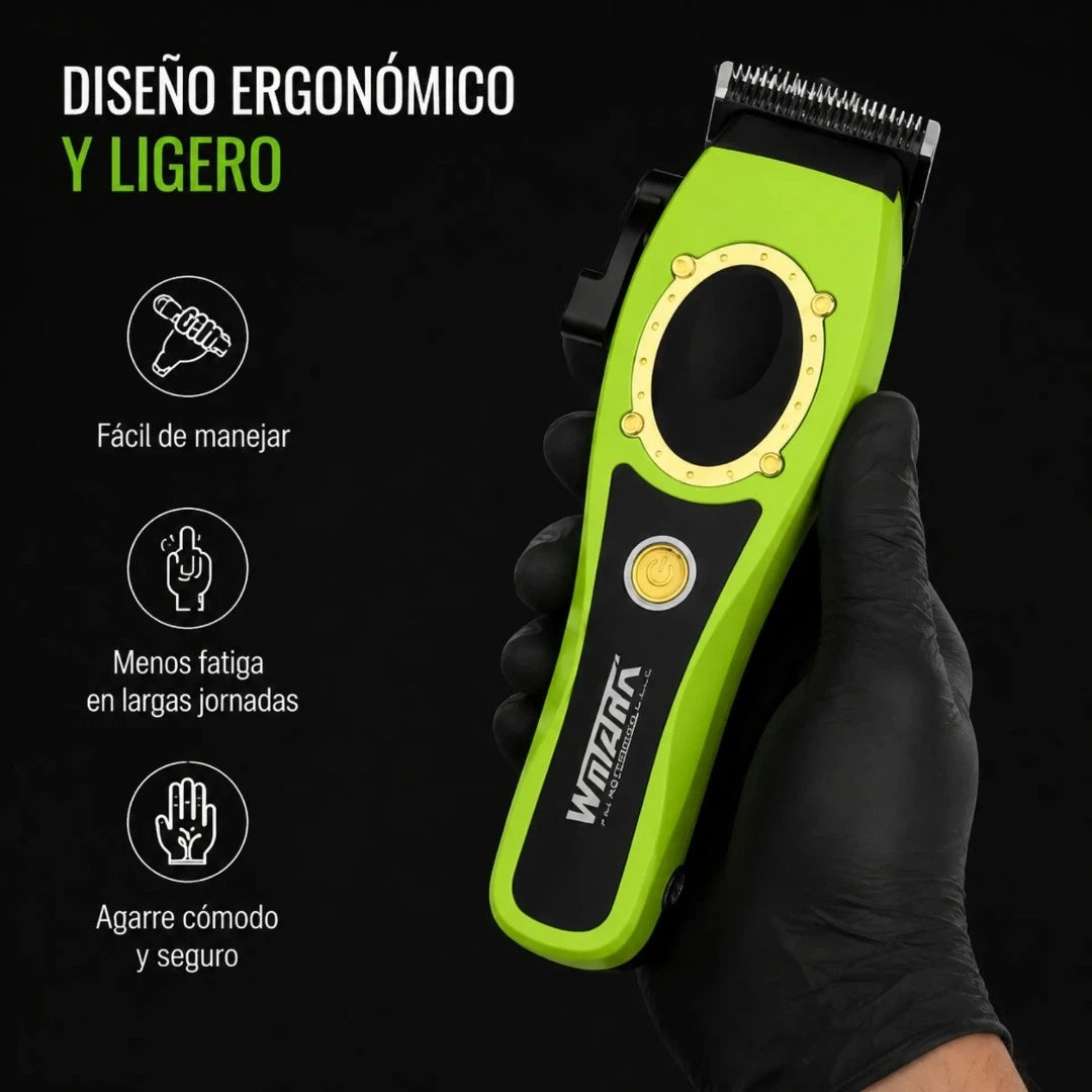 Máquina Cortadora Profesional WMARK 8500 RPM Con 8 Peines Y Base De Carga NG-7030