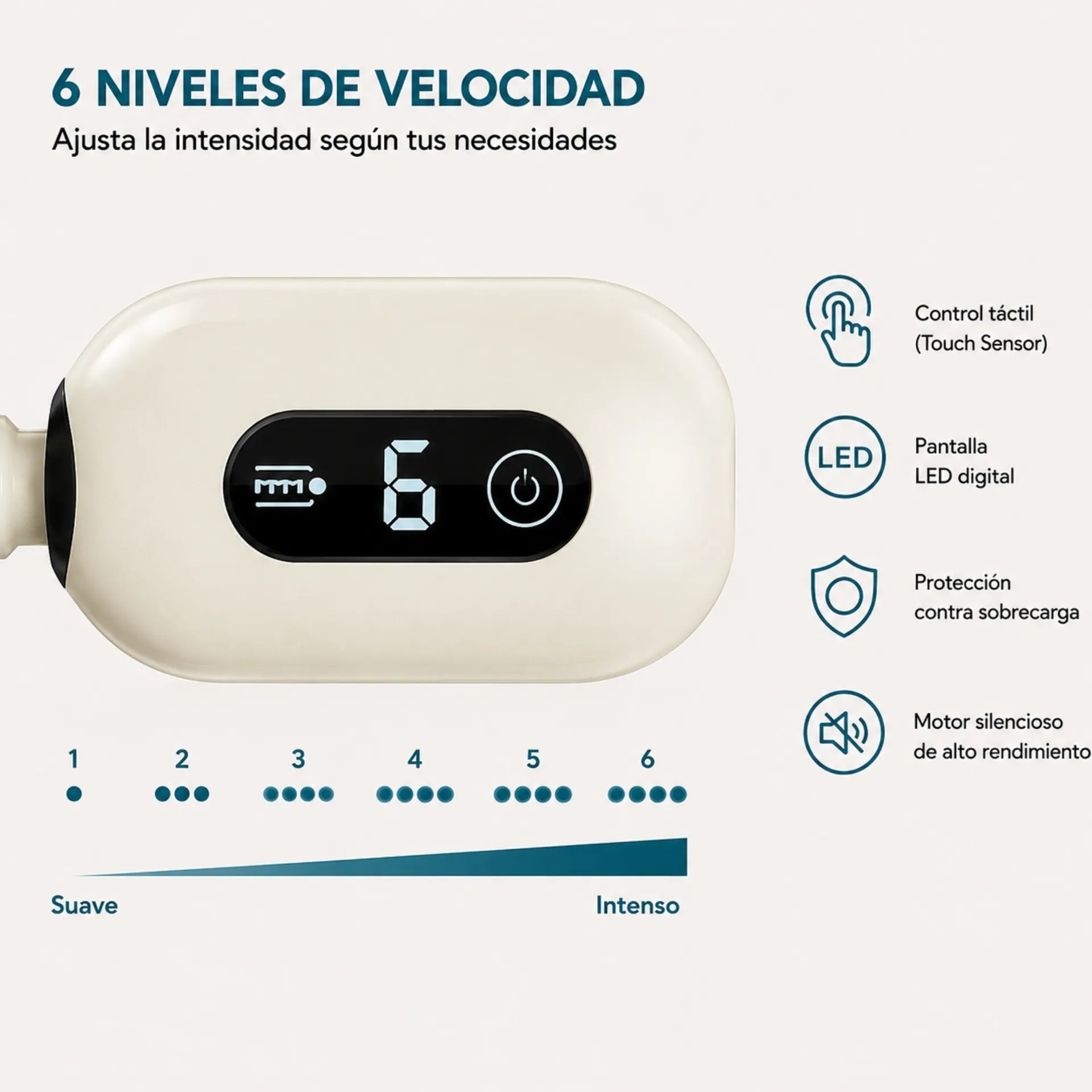 Pistola De Masajes Inalámbrica Winning Star Con Pantalla LED Y 6 Velocidades ST-6400
