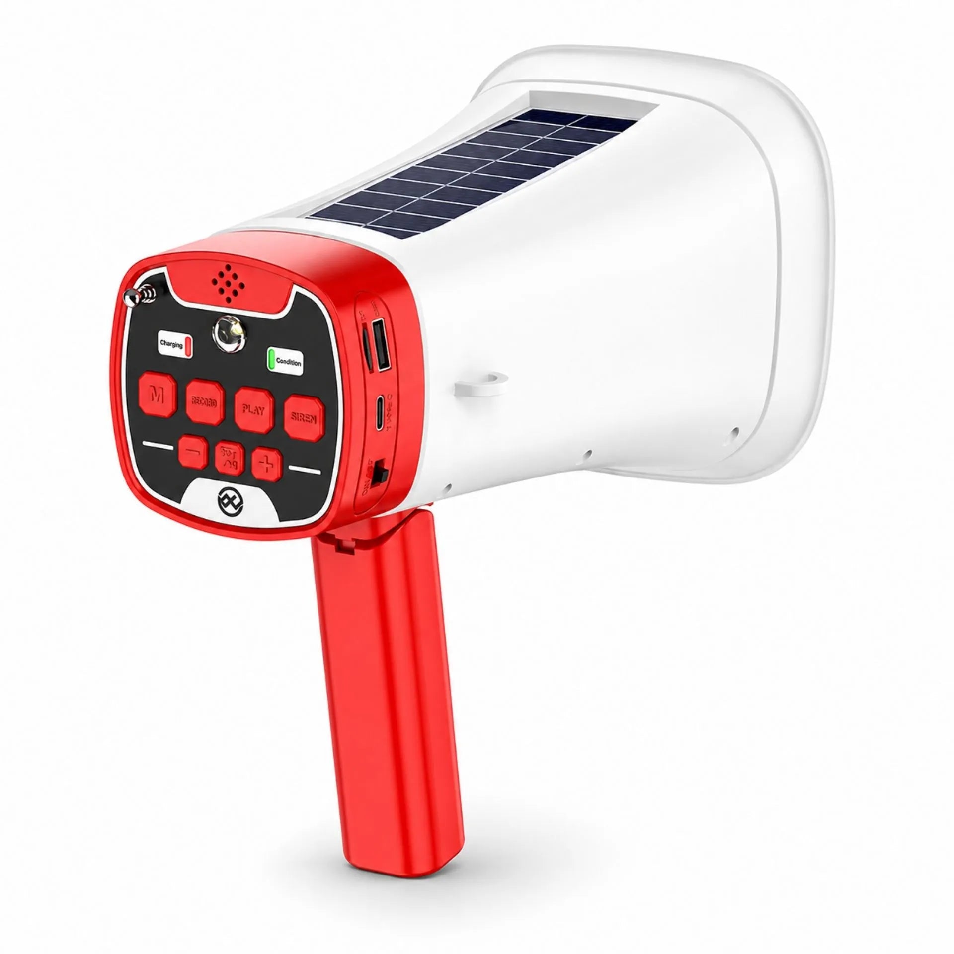 Megáfono Recargable Nano-Tec 80W Con Bluetooth, Panel Solar Y Grabación De Voz NT-P2470