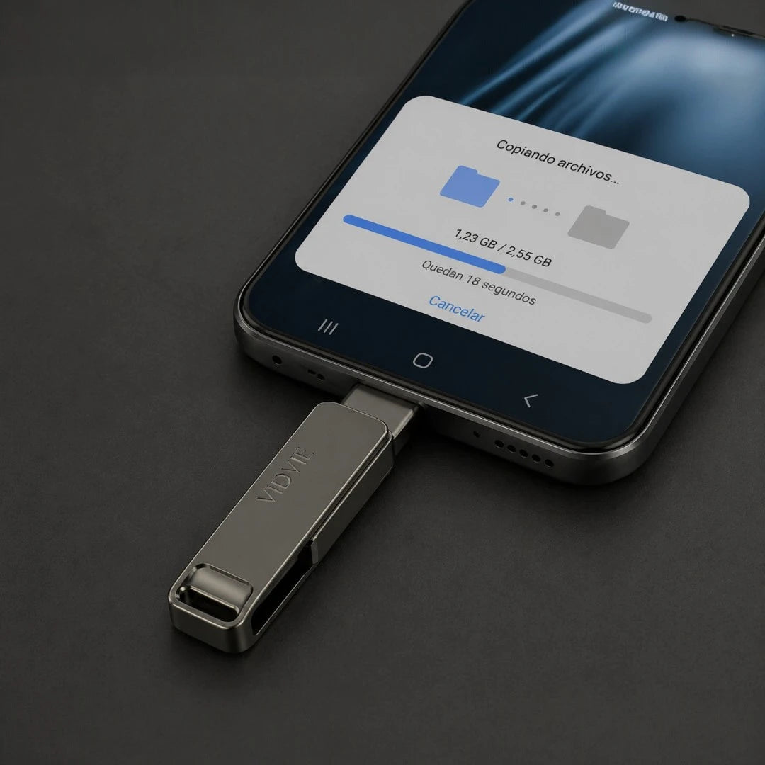Memoria Vidvie de 256gb Con Entrada Usb y Typec Con Velocidad 3.2 USB2604 (256GB)