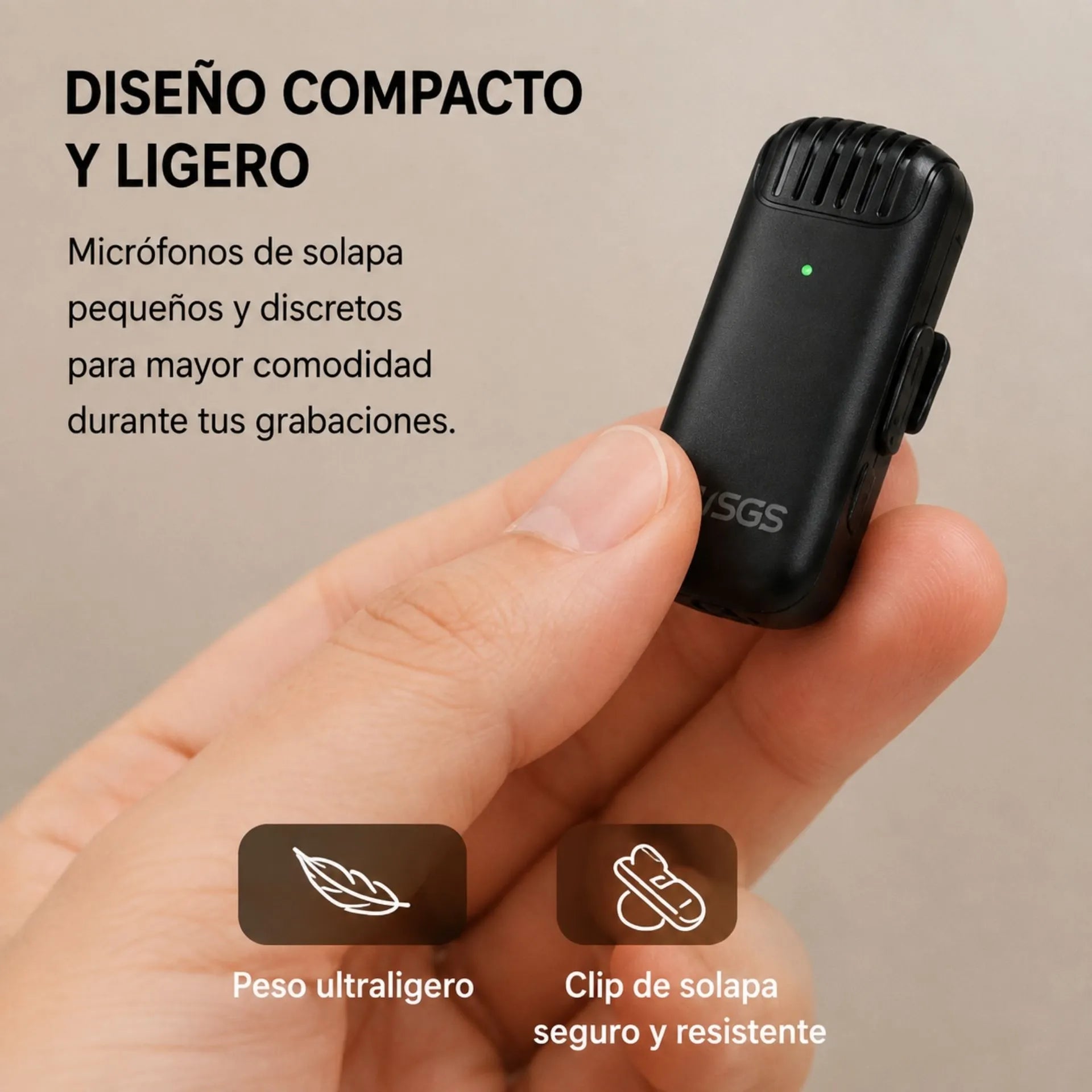Micrófonos Inalámbricos De Solapa Tipo C Con Estuche De Carga SGS MIC MWS 14