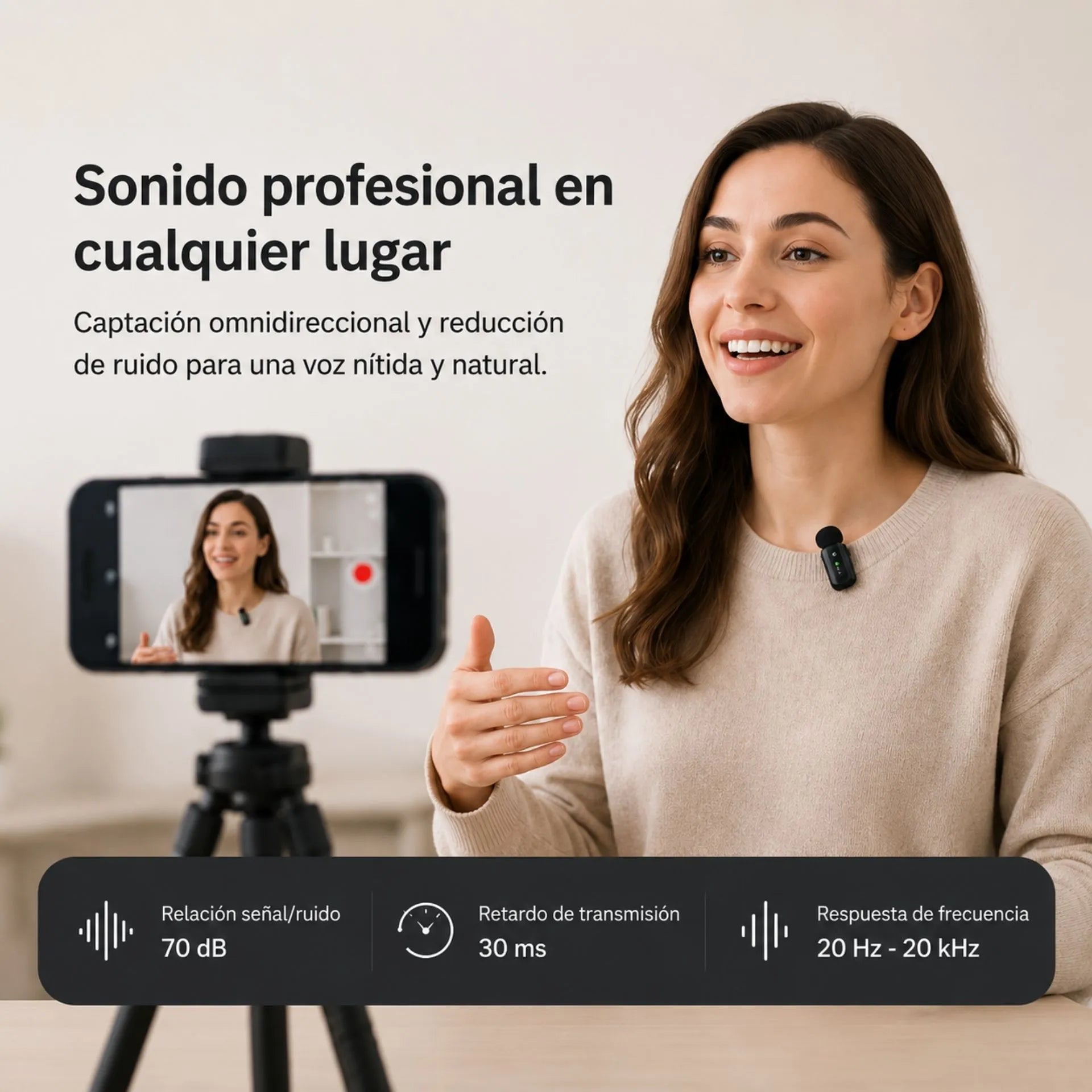 Micrófonos Inalámbricos De Solapa Tipo C Con Reducción De Ruido SGS MIC MWS 8