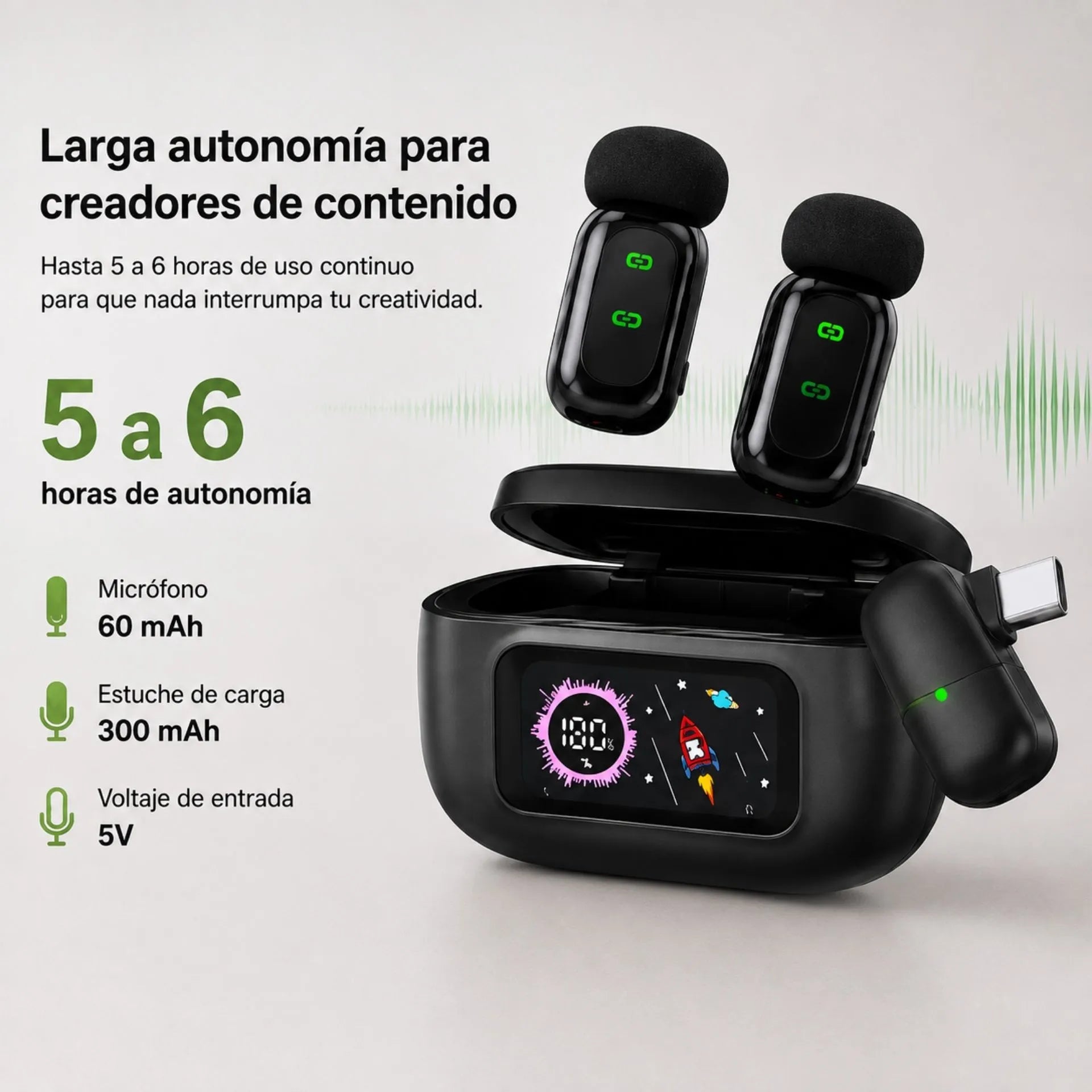 Micrófonos Inalámbricos De Solapa Tipo C Con Reducción De Ruido SGS MIC MWS 8