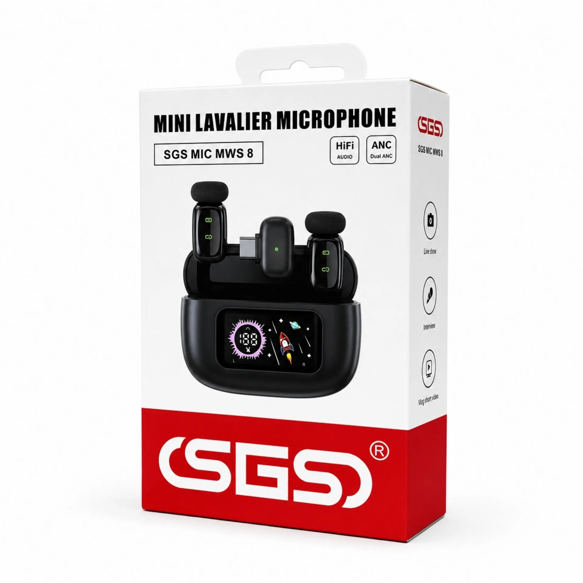 Micrófonos Inalámbricos De Solapa Tipo C Con Reducción De Ruido SGS MIC MWS 8