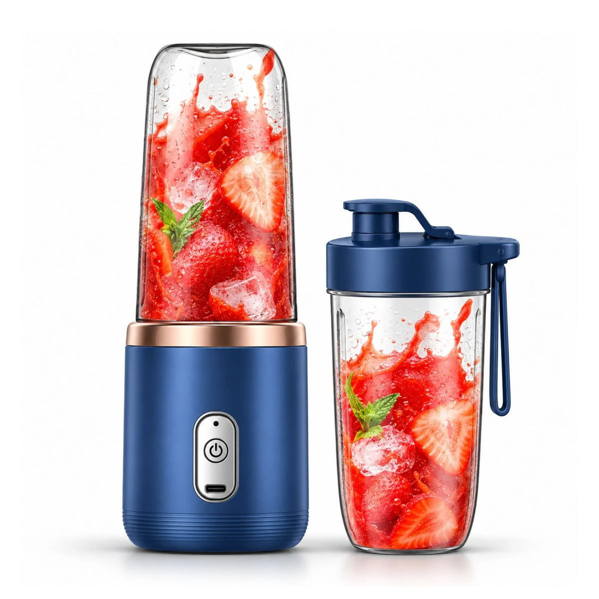 Licuadora Portátil Recargable De 300 ml Con Vaso, 6 Cuchillas De Acero Inoxidable 40W WQ-H701 B2B