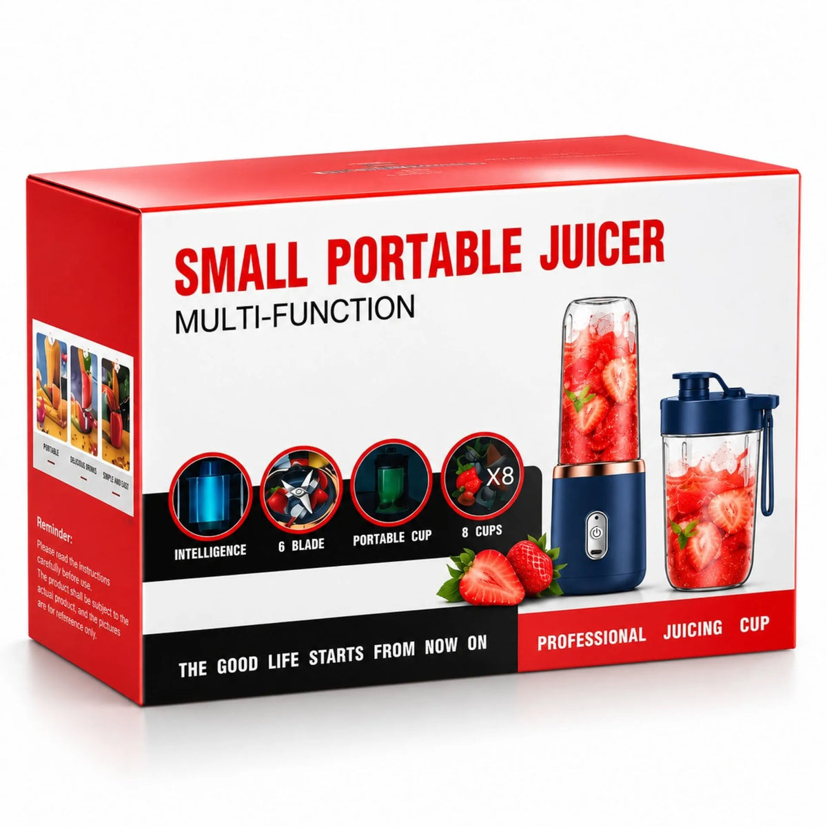 Licuadora Portátil Recargable De 300 ml Con Vaso, 6 Cuchillas De Acero Inoxidable 40W WQ-H701