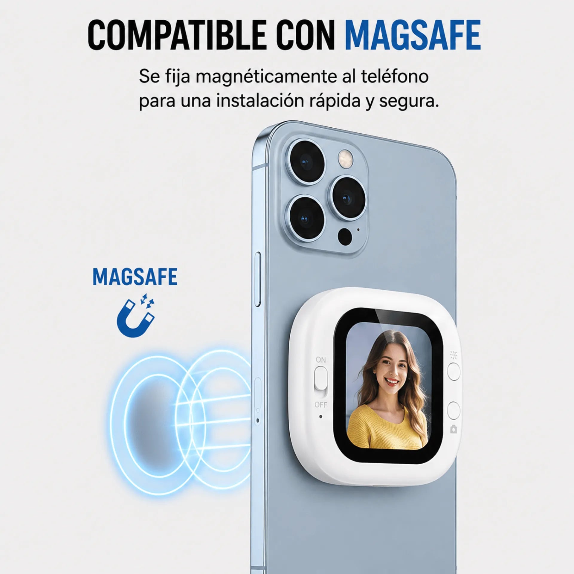 Pantalla Mini Vlog Magnética De 2 Pulgadas Compatible Con MagSafe Para iOS Y Android D12