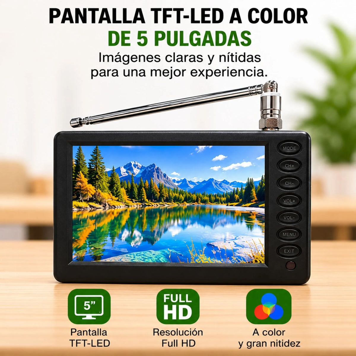 Mini Televisor Portátil Digital Con Antena TDT, Pantalla LED, USB Y Control Remoto D5