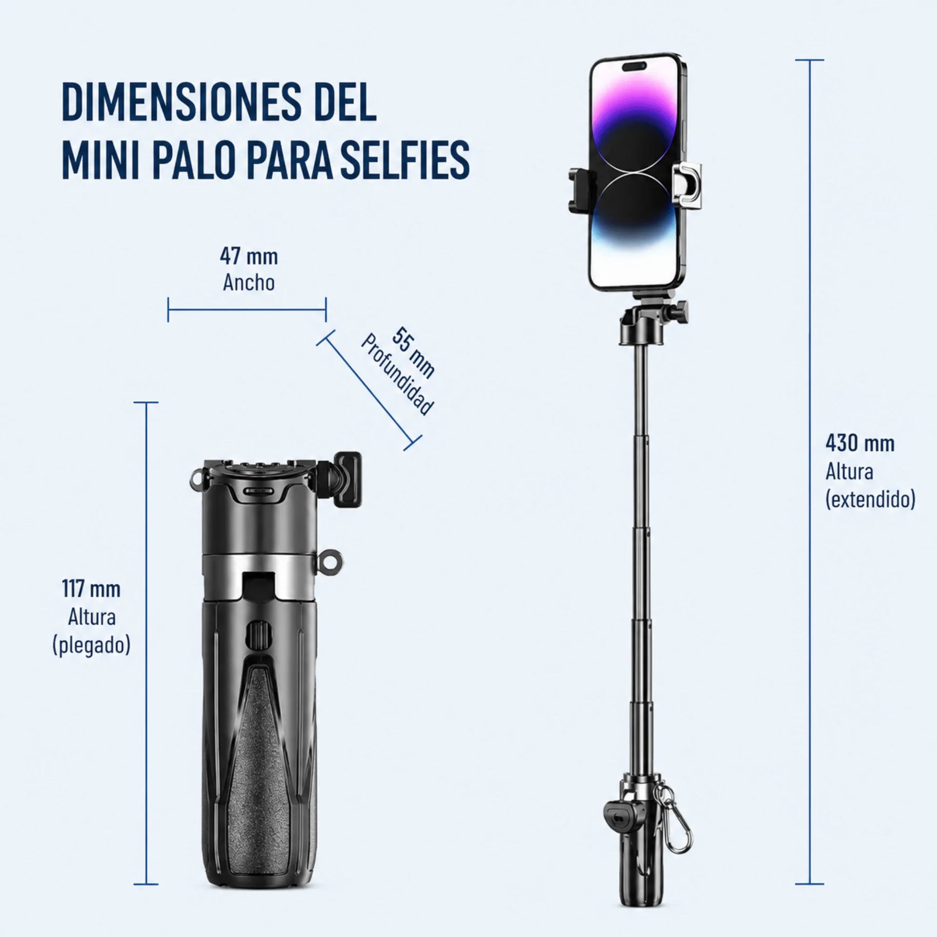 Mini Trípode Portátil Con Control Bluetooth Y Rotación 360° Baihuo City MY-7775