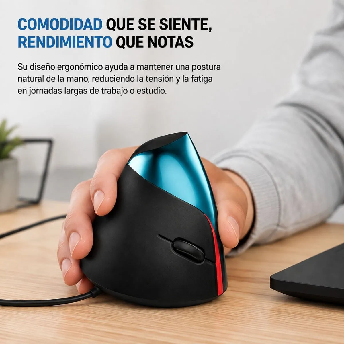 Mouse Vertical Ergonómico Óptico Alámbrico USB Ramitech RAM-G14