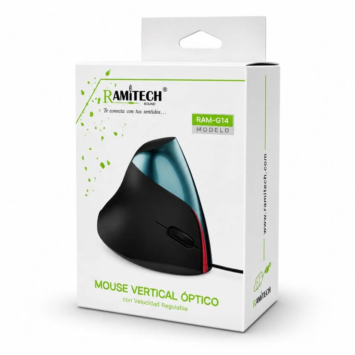 Mouse Vertical Ergonómico Óptico Alámbrico USB Ramitech RAM-G14