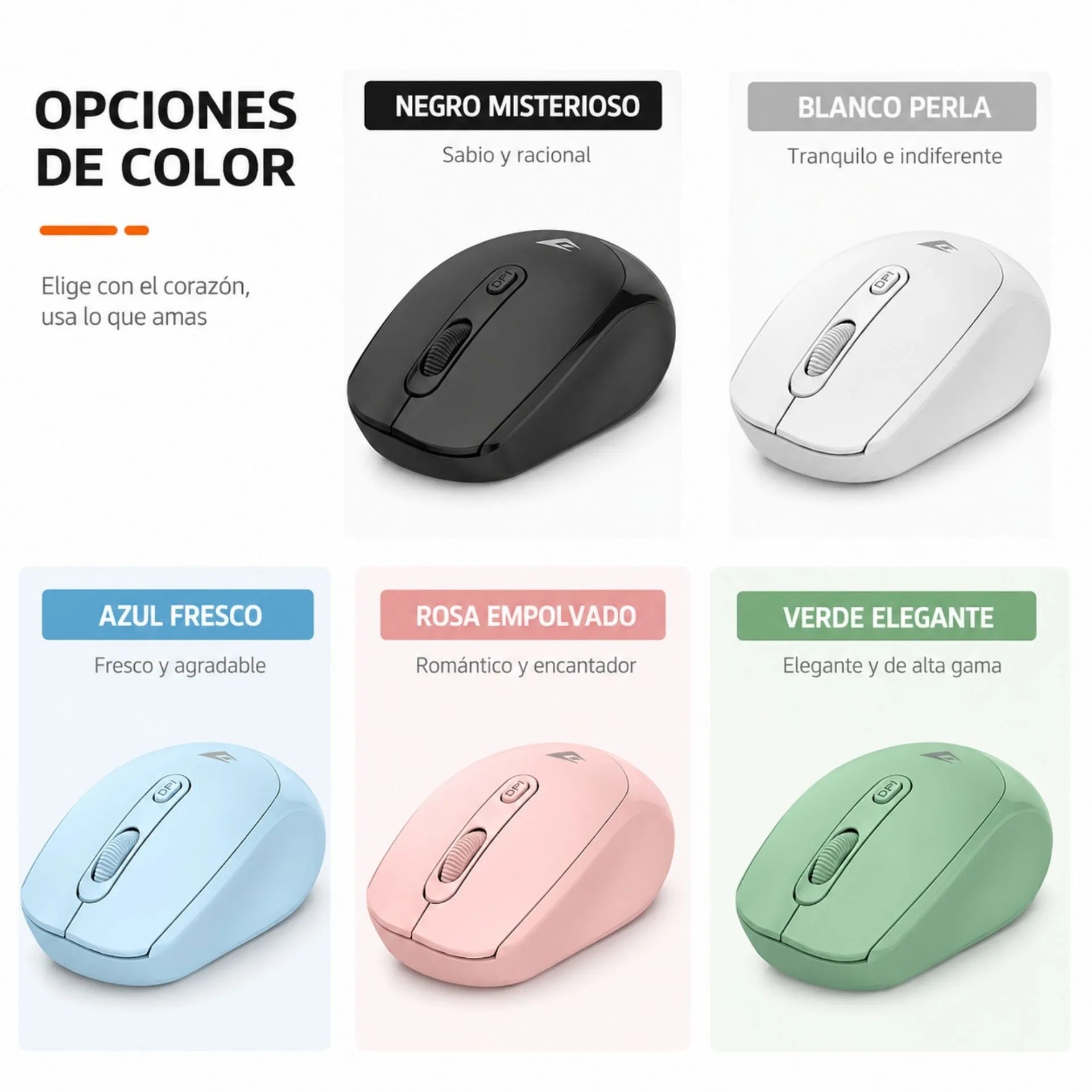 Mouse Inalámbrico Receptor USB 2.4G DPI Ajustable 2400 Jertech JR7