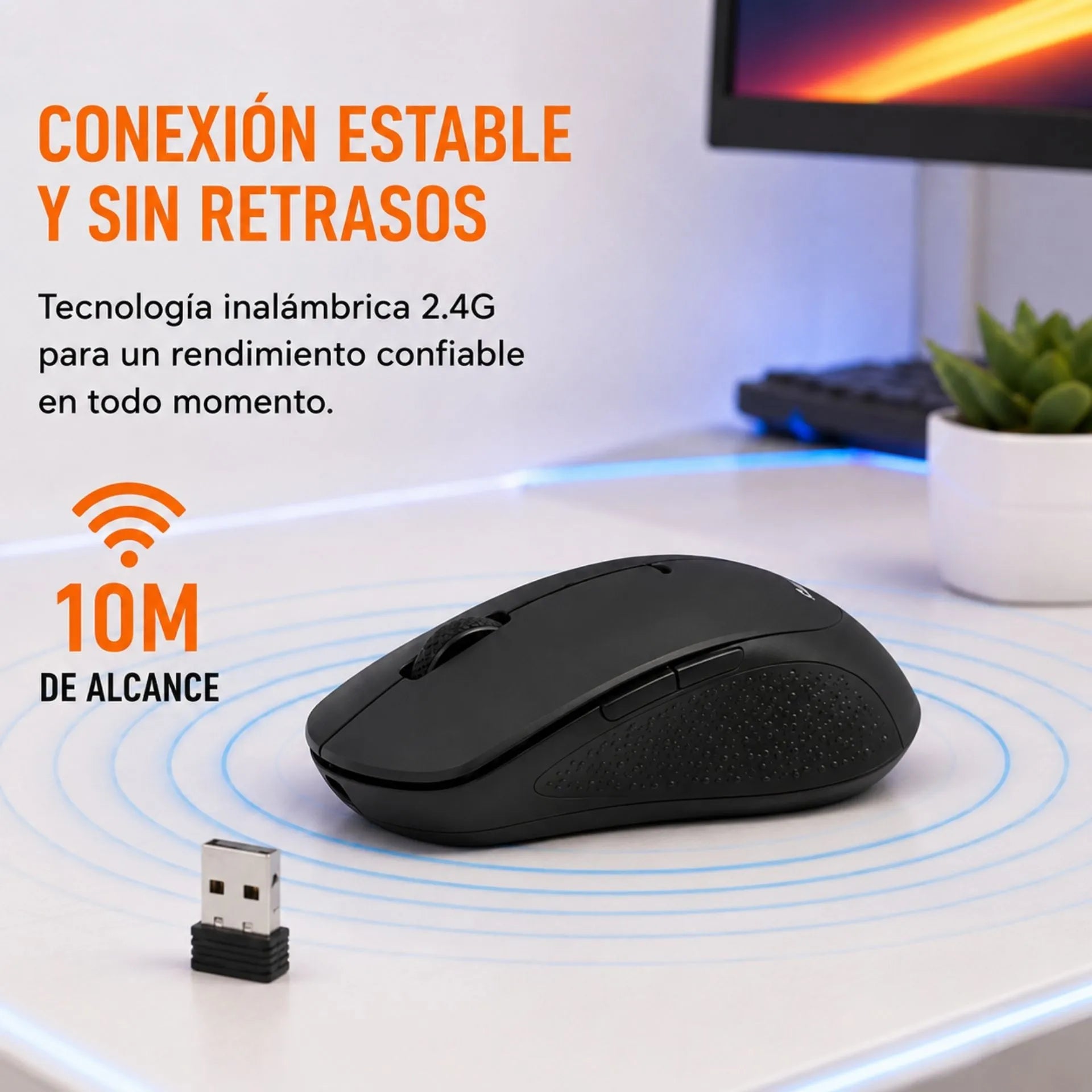 Mouse Inalámbrico Slim USB 2.4G a Batería Jertech JR10