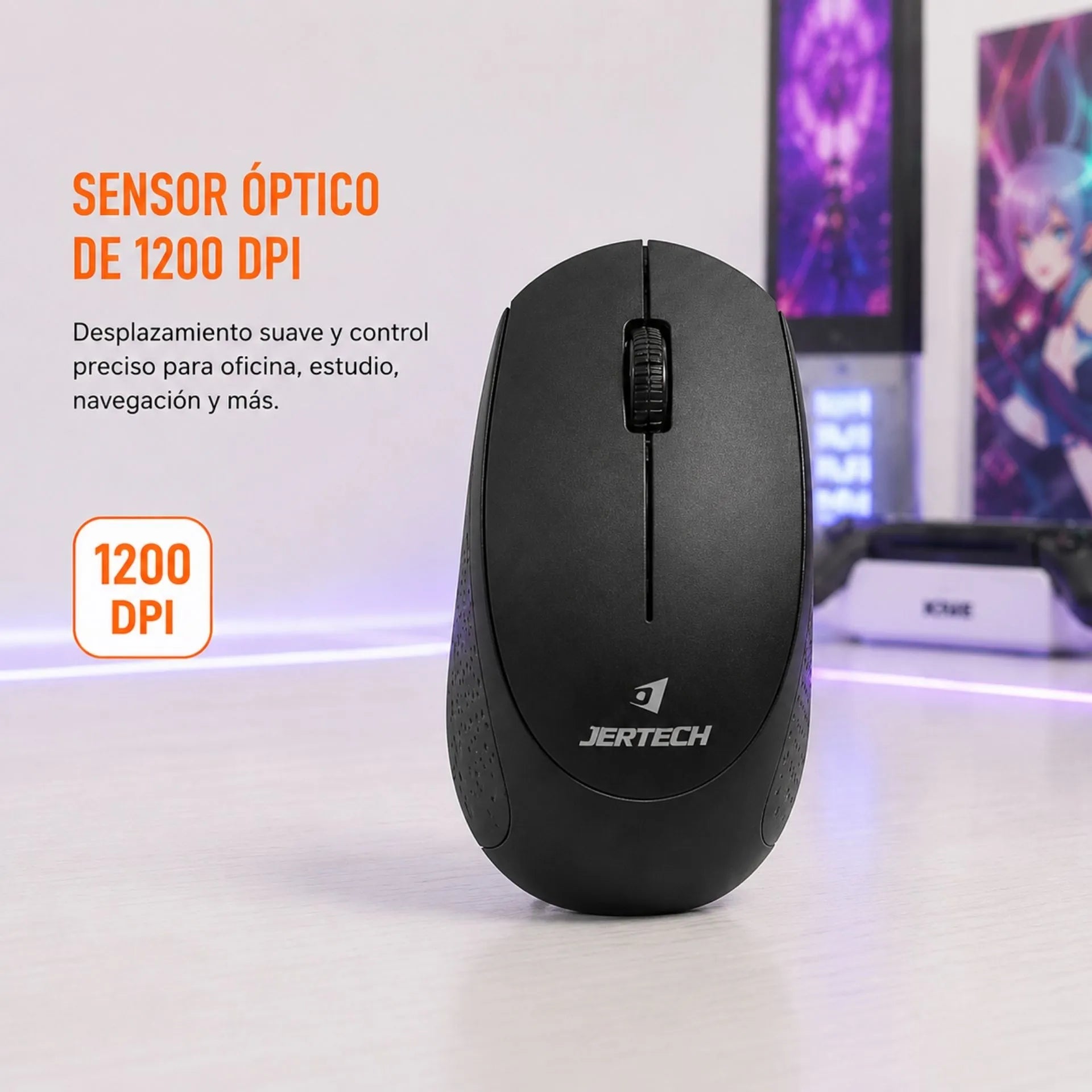 Mouse Inalámbrico Slim USB 2.4G a Batería Jertech JR10