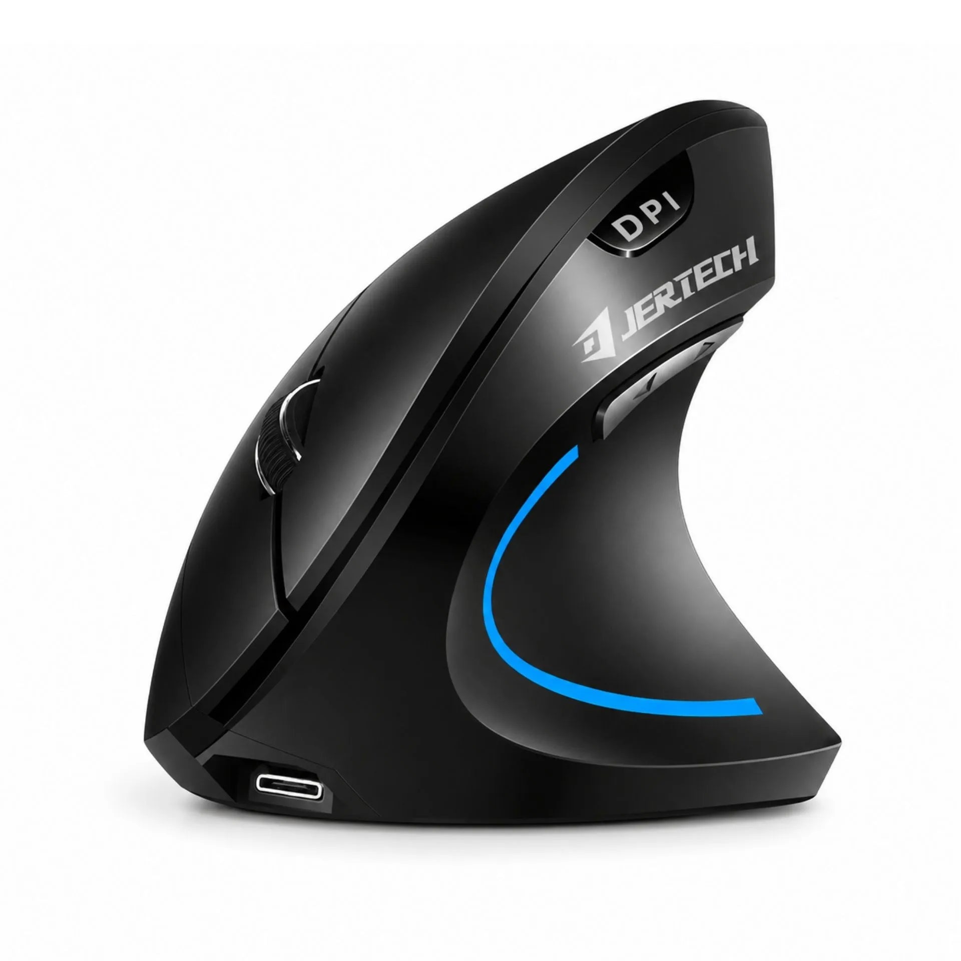 Mouse Vertical Ergonómico Inalámbrico Recargable Bluetooth y USB 2.4G Jertech JR322
