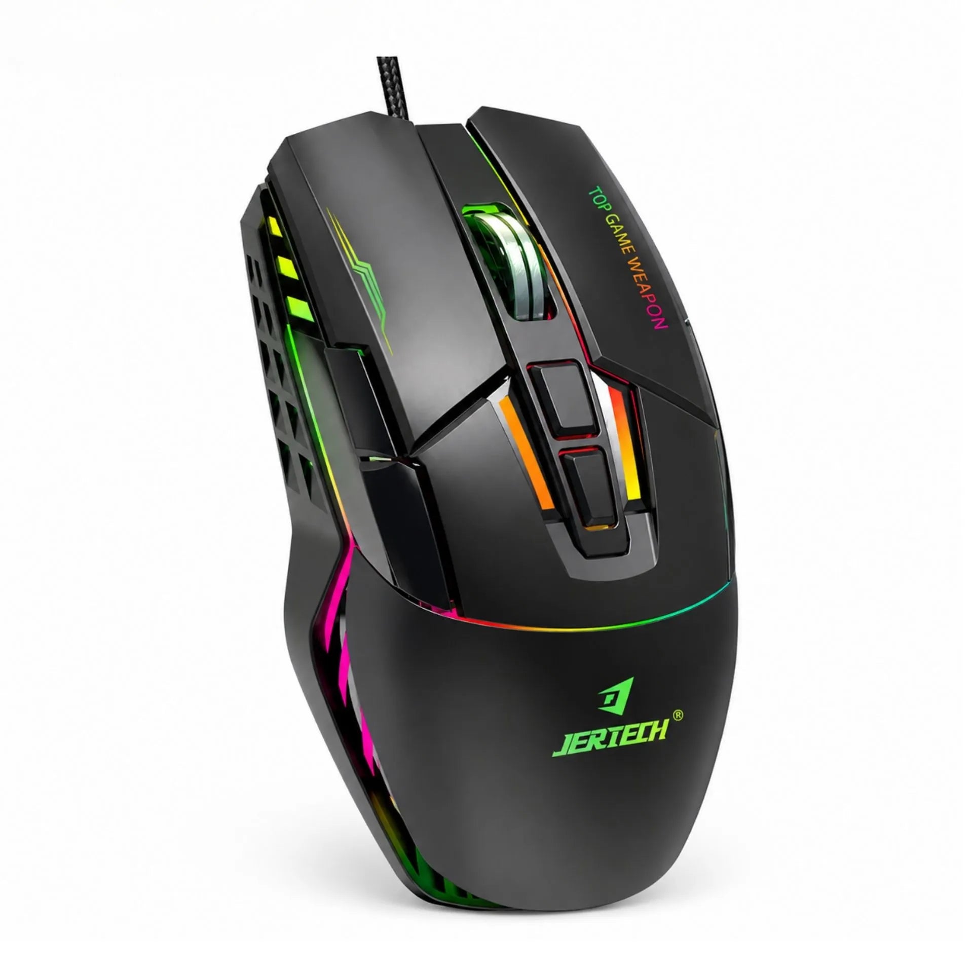 Mouse Gamer Alámbrico USB RGB 4800 DPI 7 Botones Jertech JR870