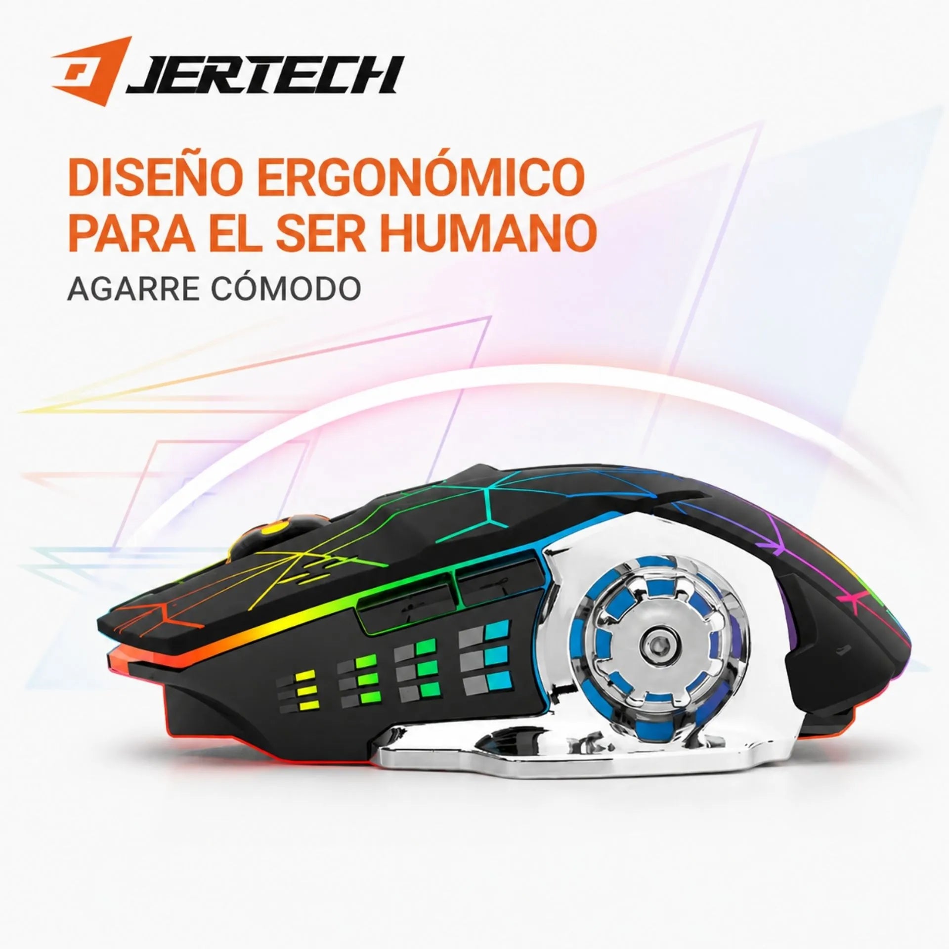 Mouse Gamer Inalámbrico Bluetooth Y USB 2.4G Recargable Jertech W200