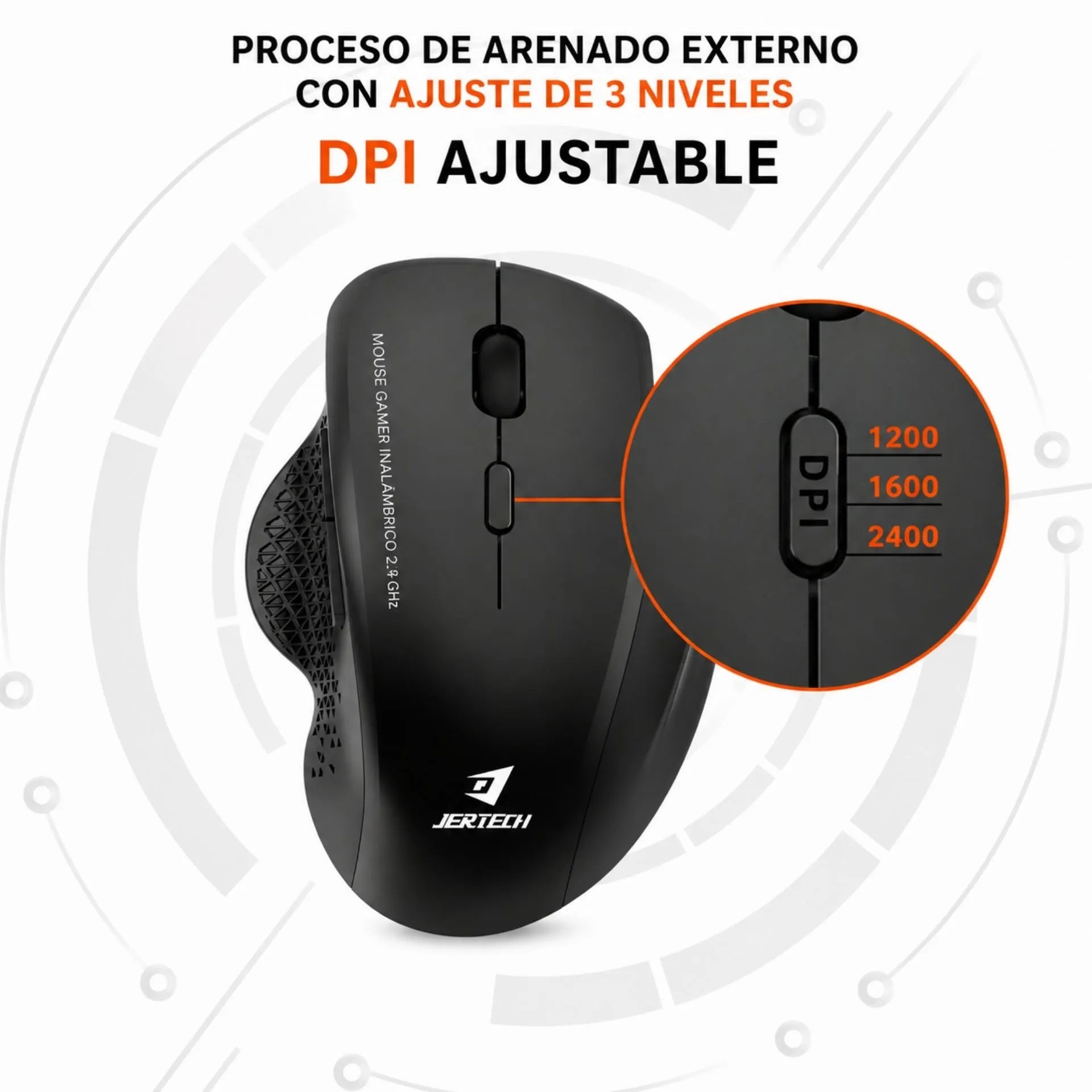 Mouse Inalámbrico Ergonómico Bluetooth Y USB 2.4G Recargable Jertech W500