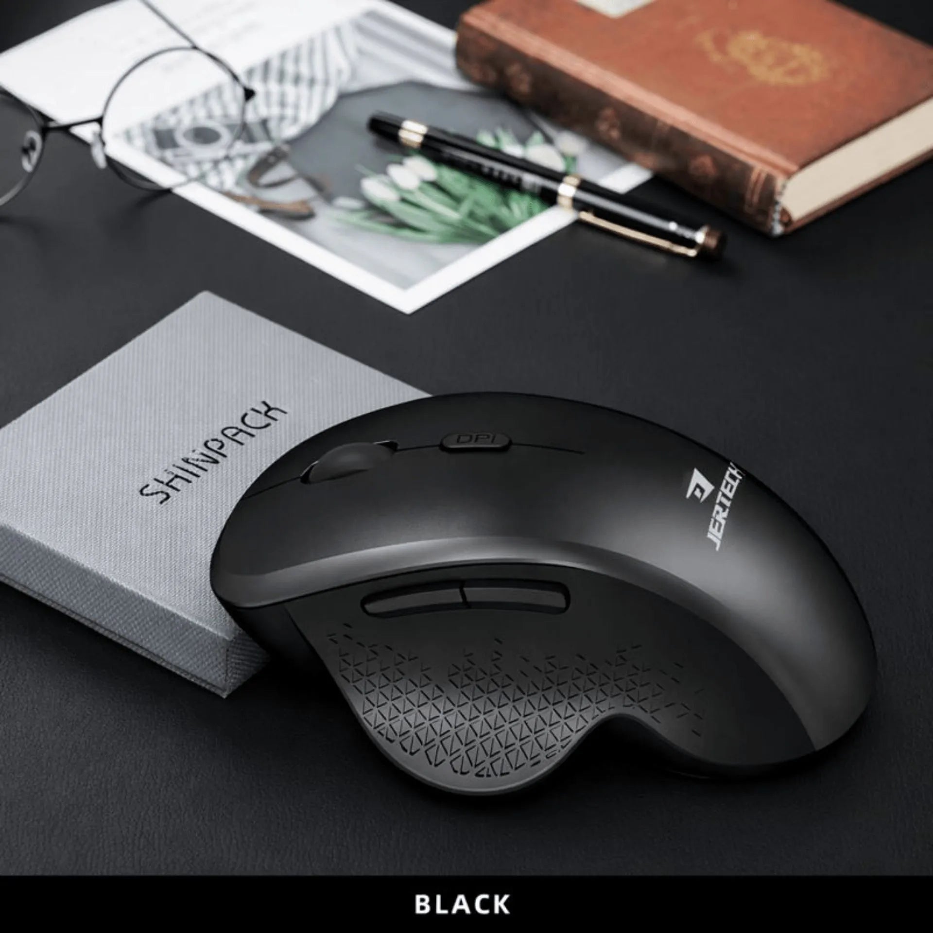 Mouse Inalámbrico Ergonómico Bluetooth Y USB 2.4G Recargable Jertech W500