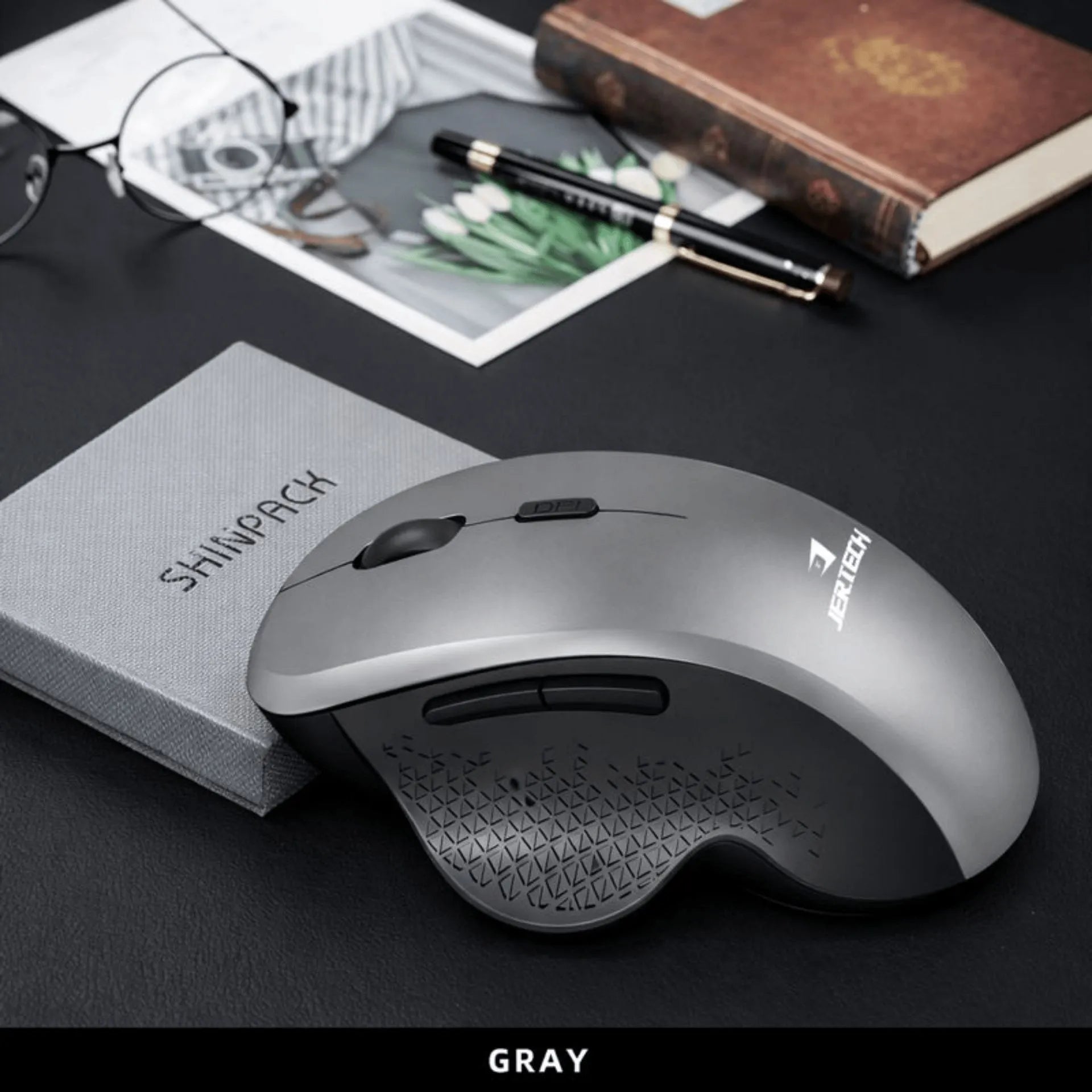 Mouse Inalámbrico Ergonómico Bluetooth Y USB 2.4G Recargable Jertech W500