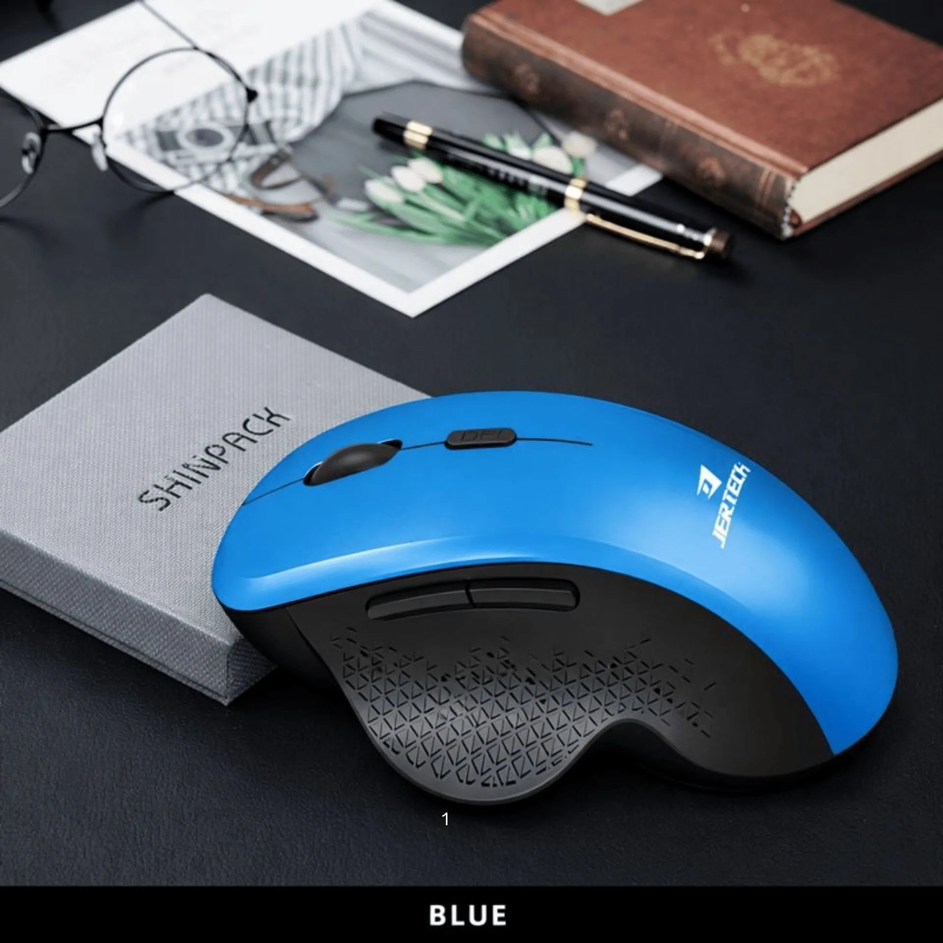Mouse Inalámbrico Ergonómico Bluetooth Y USB 2.4G Recargable Jertech W500