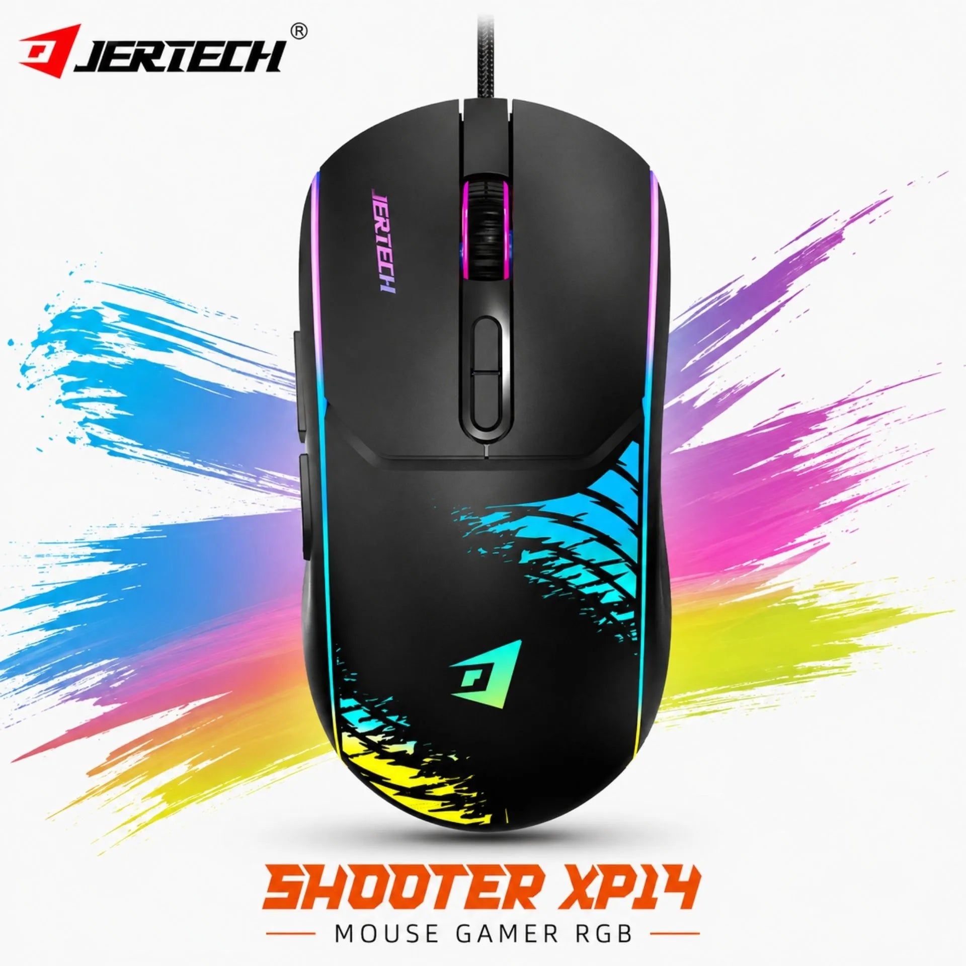 Mouse Gamer Alámbrico USB RGB 3600 DPI 7 Botones Jertech XP14