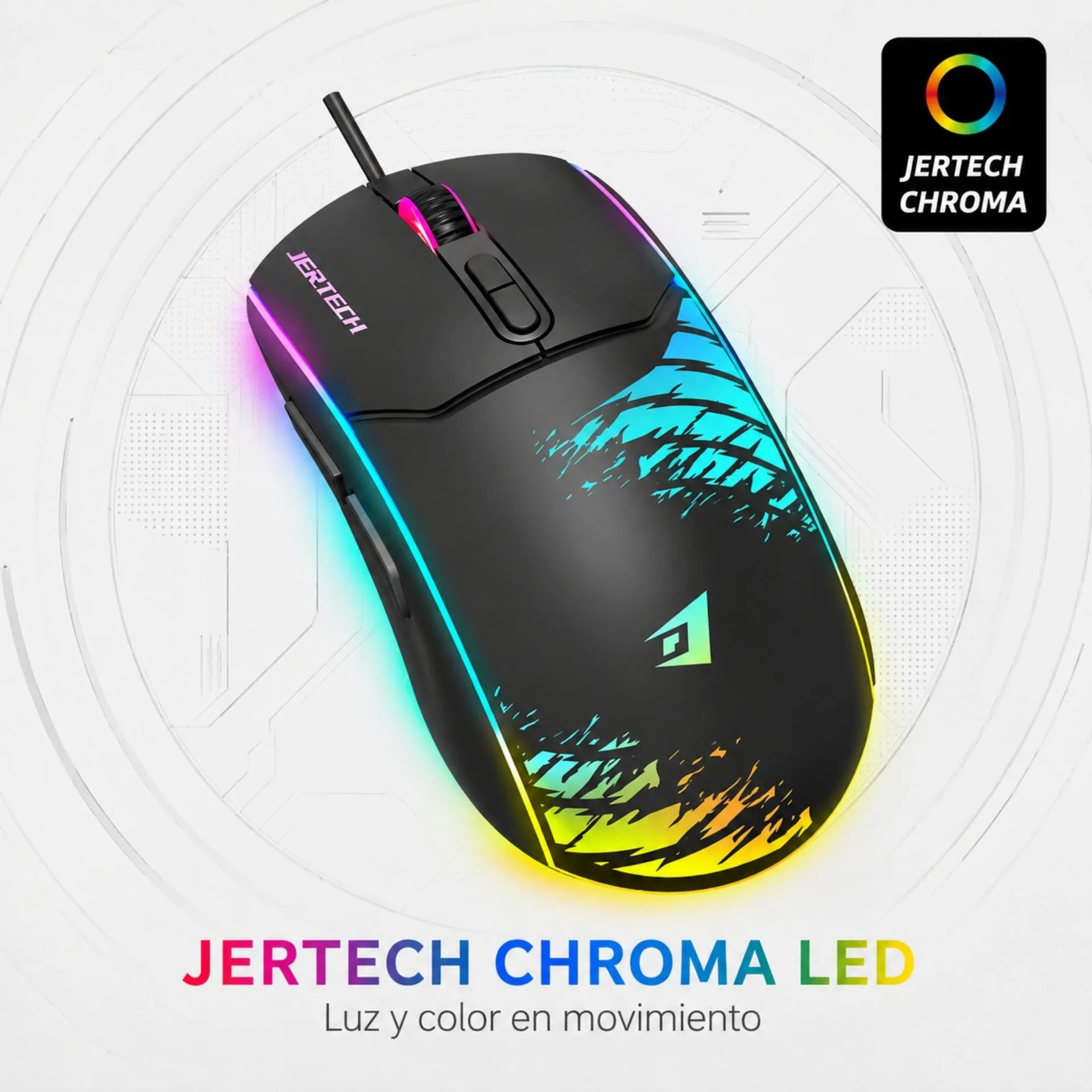 Mouse Gamer Alámbrico USB RGB 3600 DPI 7 Botones Jertech XP14
