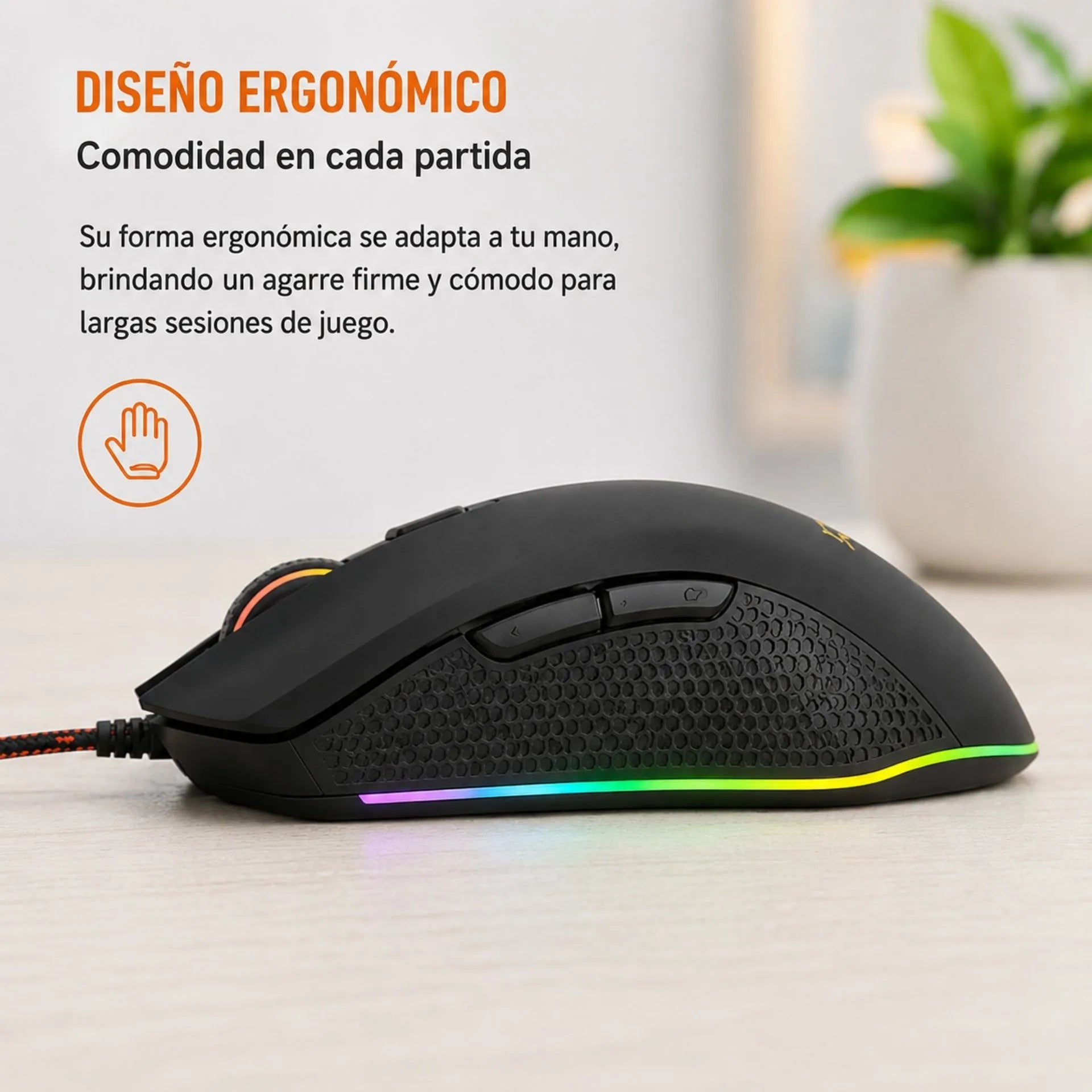 Mouse Alámbrico USB Gamer 3200 DPI Ajustable Jertech XP10