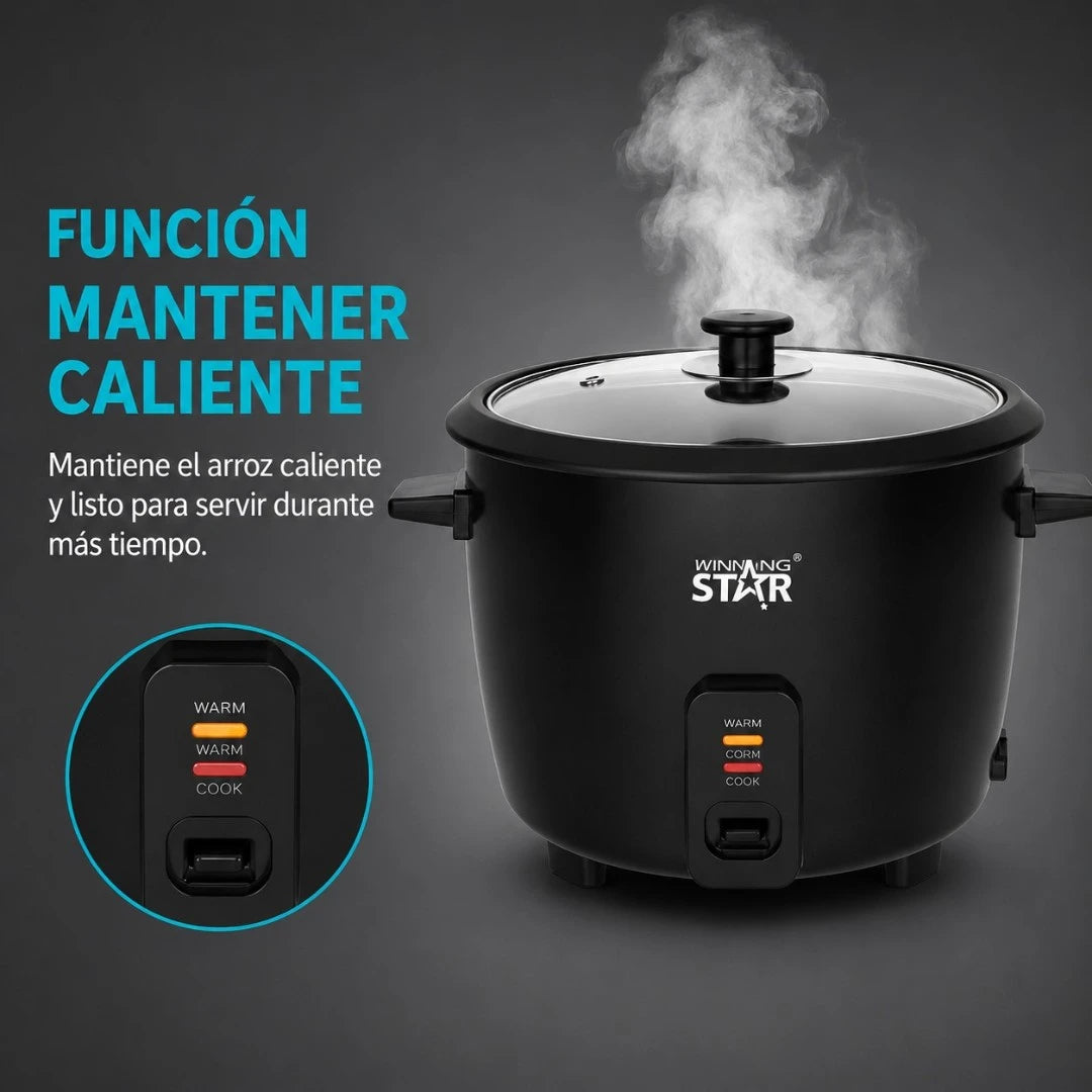 Olla Arrocera Eléctrica Winning Star 2.2L 900W Con Vaporera Y Función Mantener Caliente ST-2000