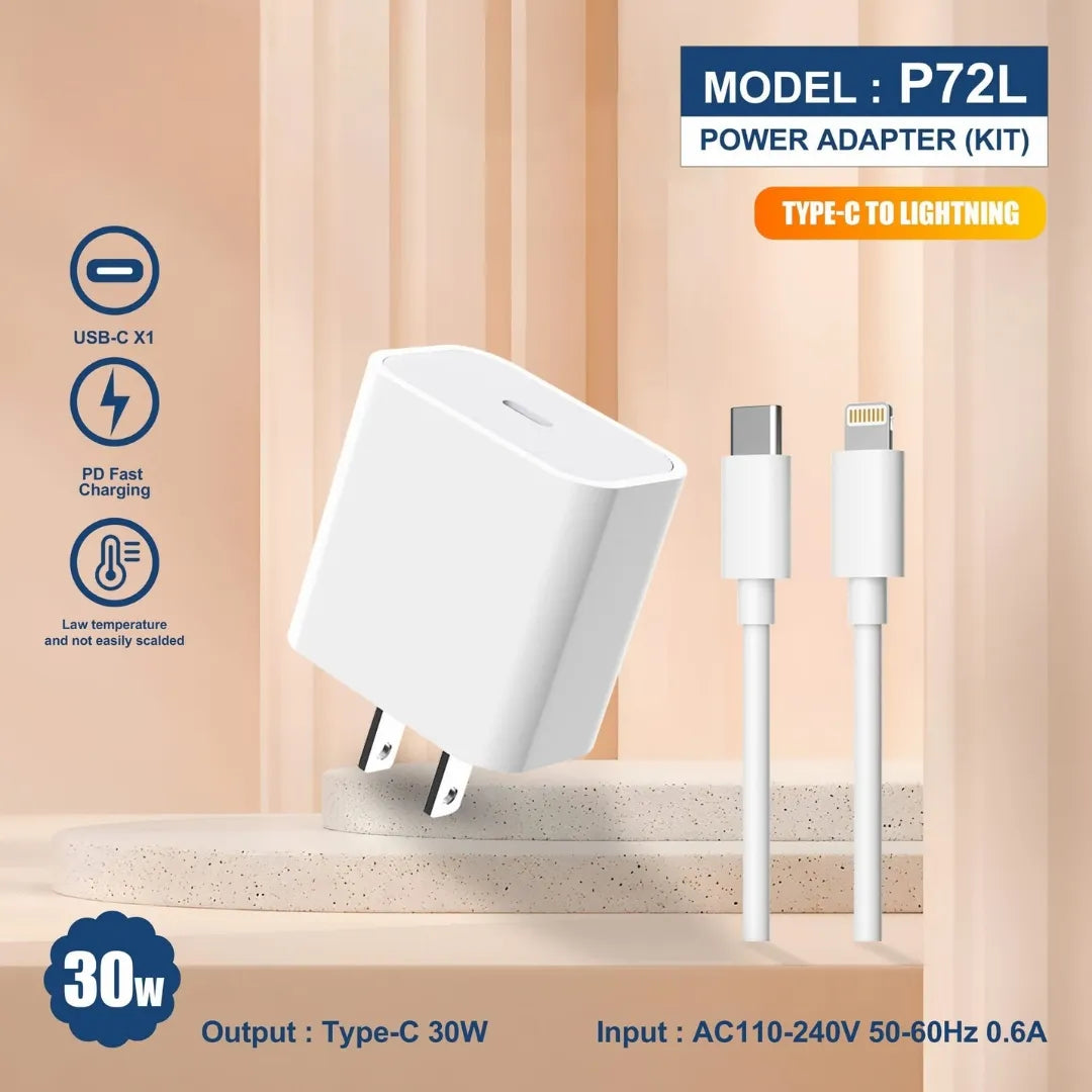 Cargador Pzx Para Iphone De Typec A Lighting De 30w P72L